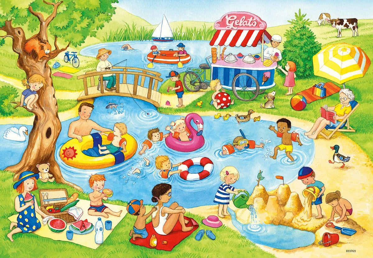 Kinderpuzzle 2x24 Teile - Freizeit am See – Ansicht