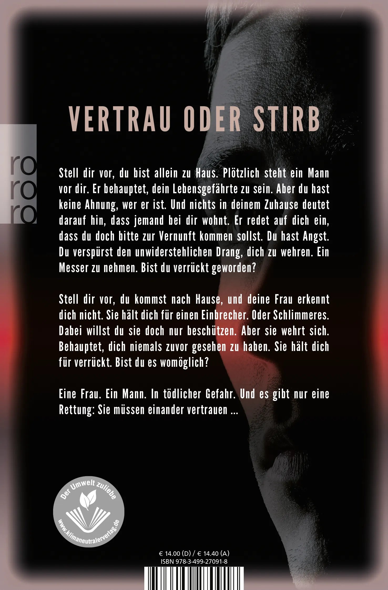 Buchrückseite von 'Fremd' mit Klappentext - Taschenbuch