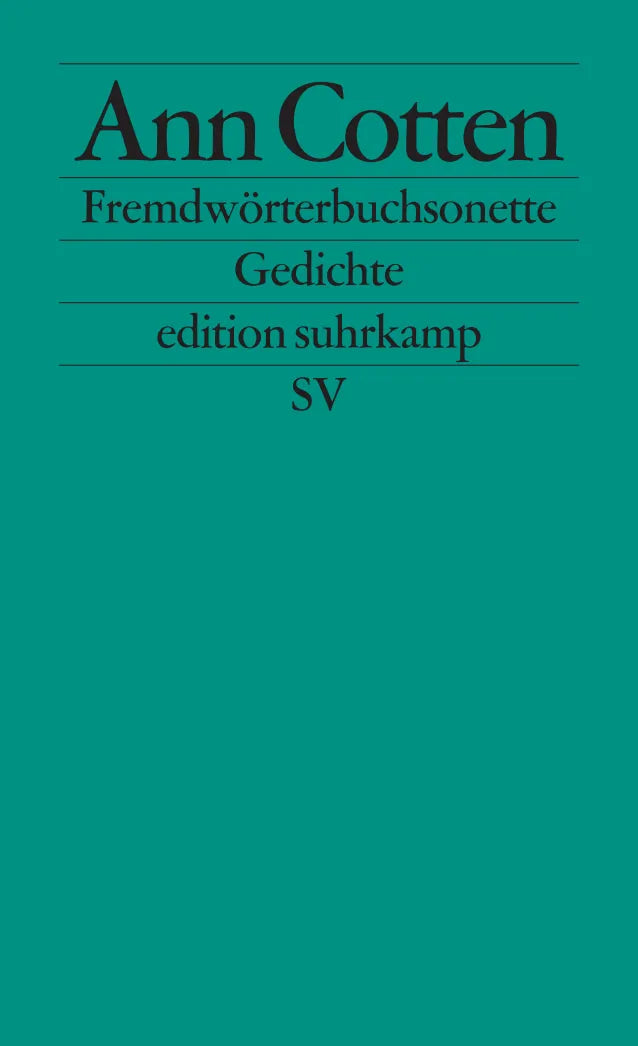 Buchcover von 'Fremdwörterbuchsonette' - Taschenbuch von Ann Cotten