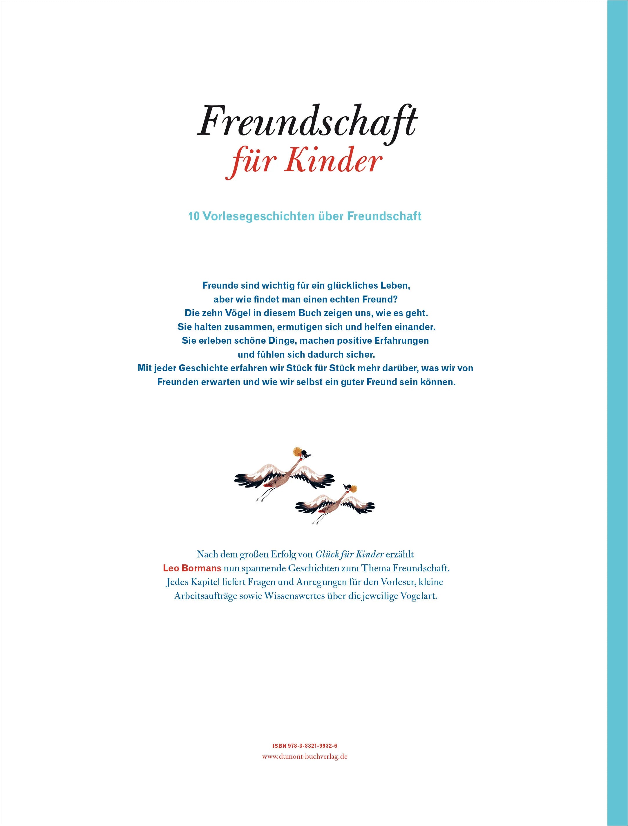 Buchrückseite von 'Freundschaft für Kinder' mit Klappentext - Gebundene Ausgabe