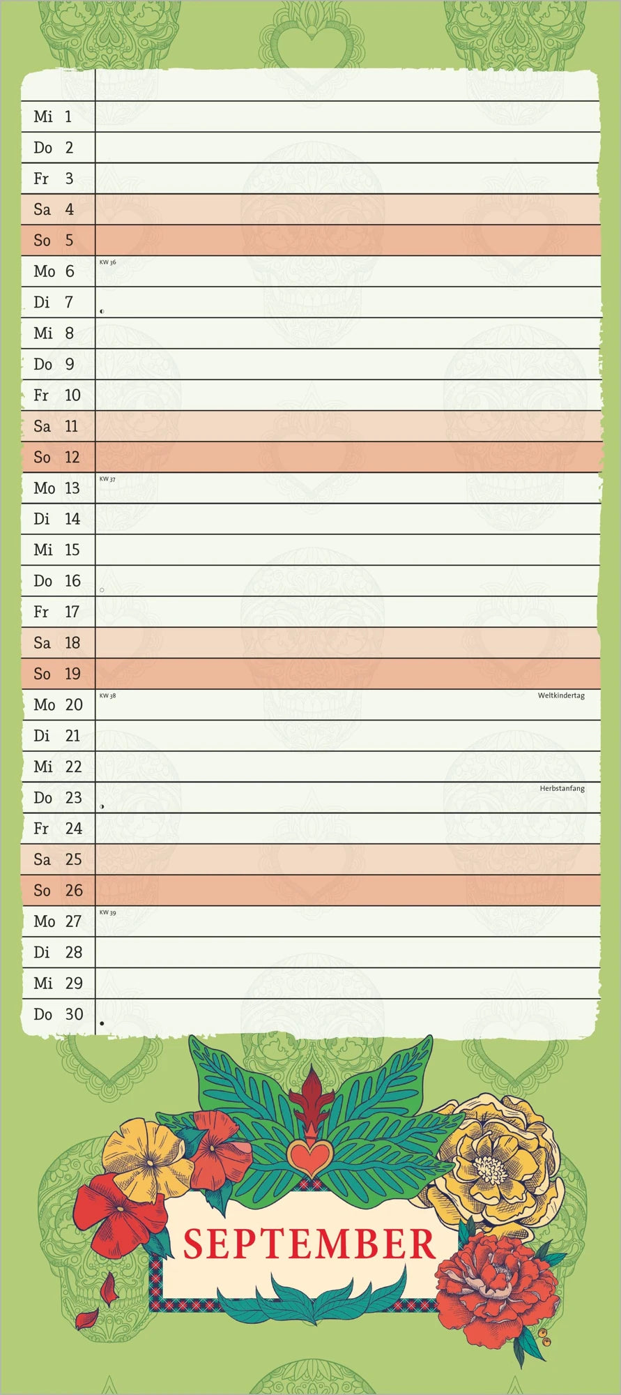Frida Kahlo Notizkalender 2027 – Ansicht