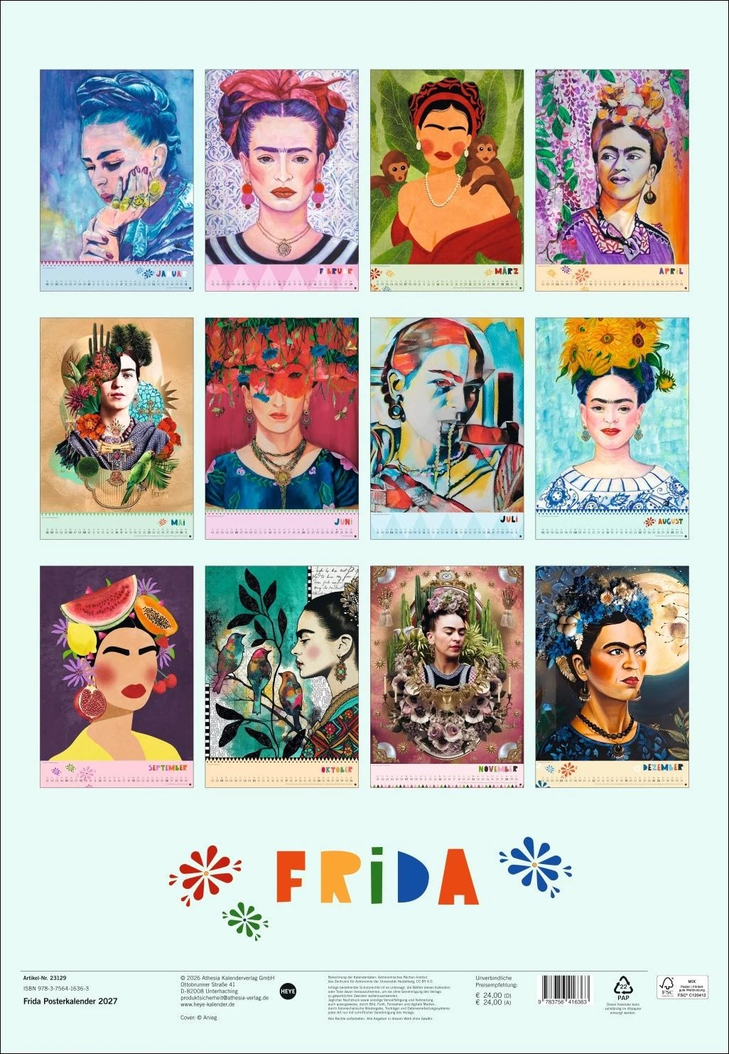 Frida Posterkalender 2027 – Ansicht