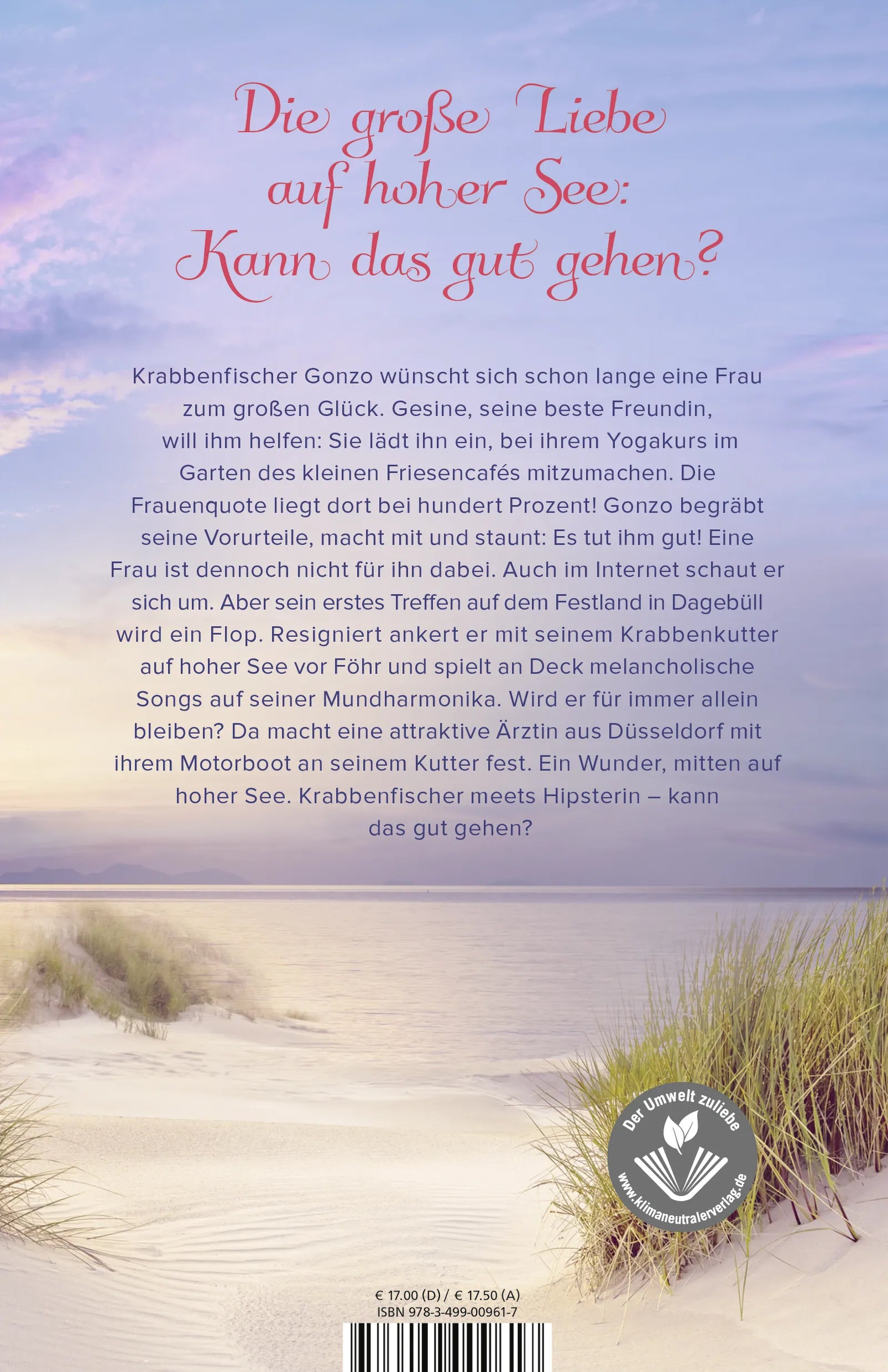 Buchrückseite von 'Frühlingsgefühle im kleinen Friesencafé' mit Klappentext - Paperback