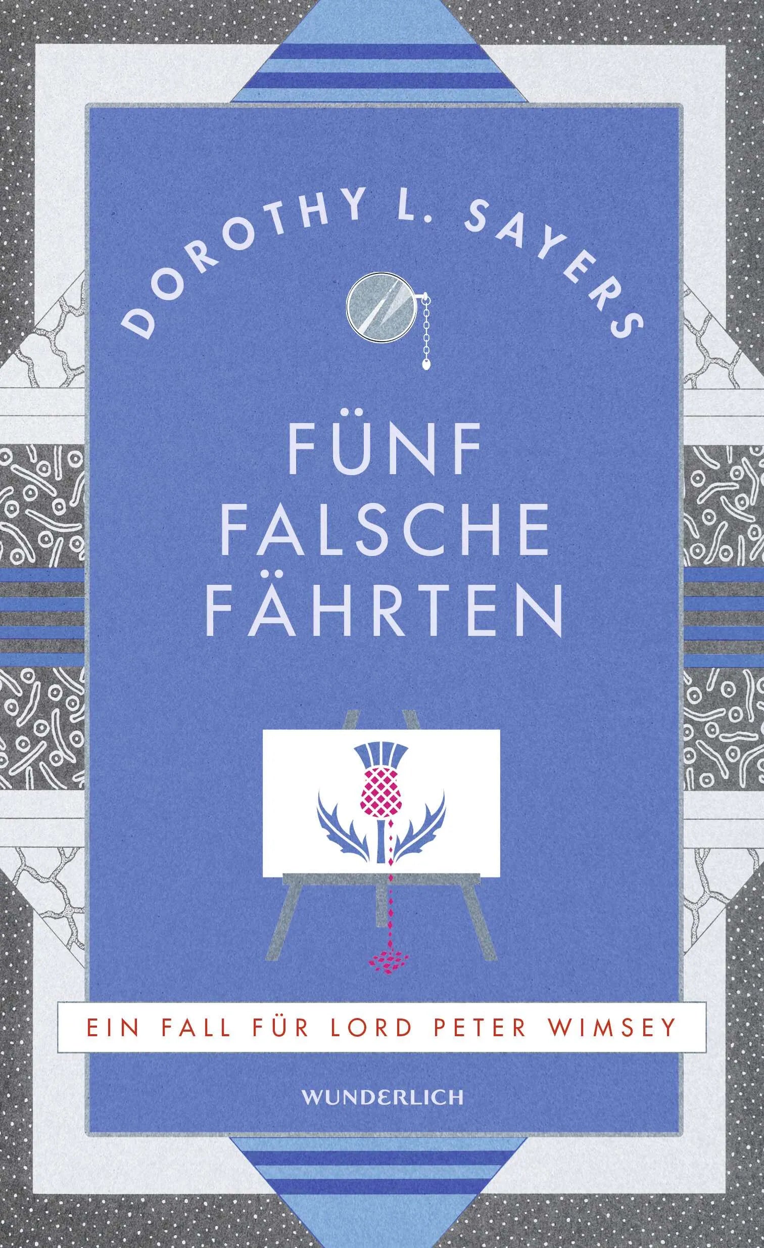 Buchcover von 'Fünf falsche Fährten' - Gebundene Ausgabe von Dorothy L. Sayers