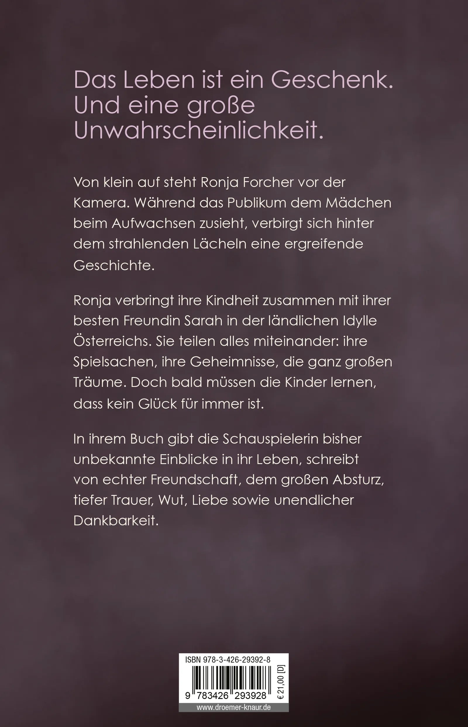 Buchrückseite von 'Für immer an meiner Seite' mit Klappentext - Gebundene Ausgabe