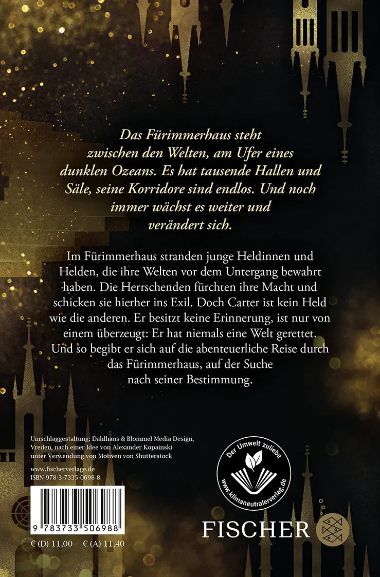 Buchrückseite von 'Fürimmerhaus' mit Klappentext - Taschenbuch
