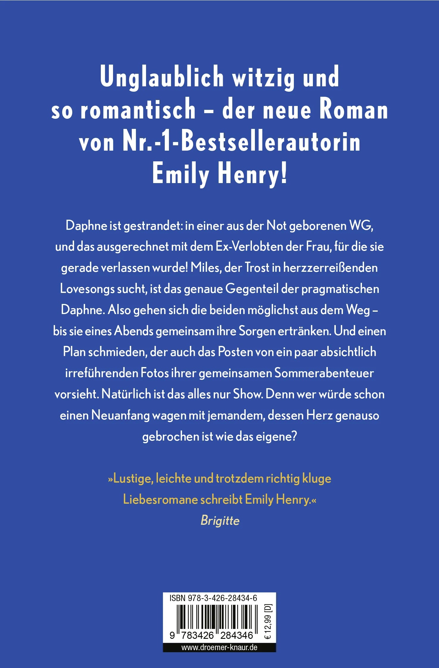 Buchrückseite von 'Funny Story' mit Klappentext - Taschenbuch