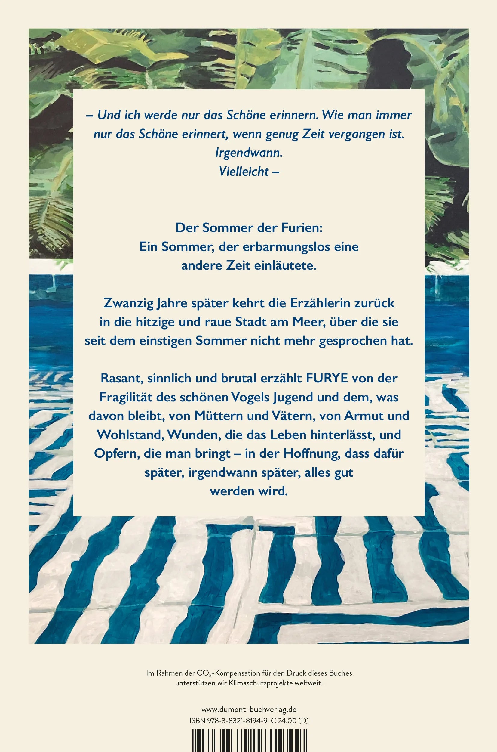 Buchrückseite von 'Furye' mit Klappentext - Gebundene Ausgabe
