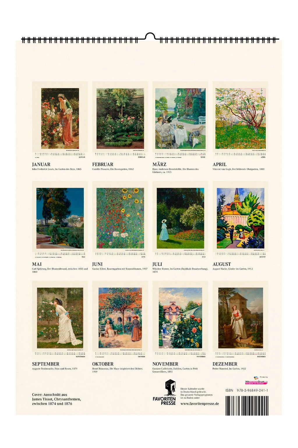 Gärten in der Kunst. Wandkalender 2027 – Ansicht