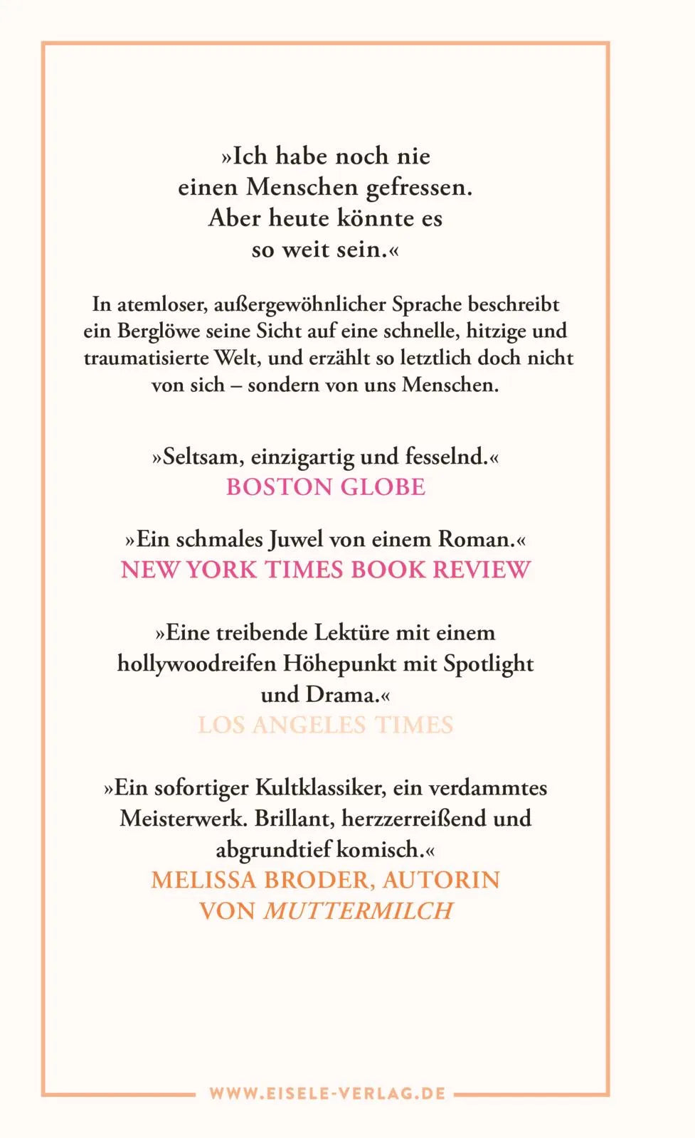 Buchrückseite von 'Ganz wie ein Mensch' mit Klappentext - Gebundene Ausgabe