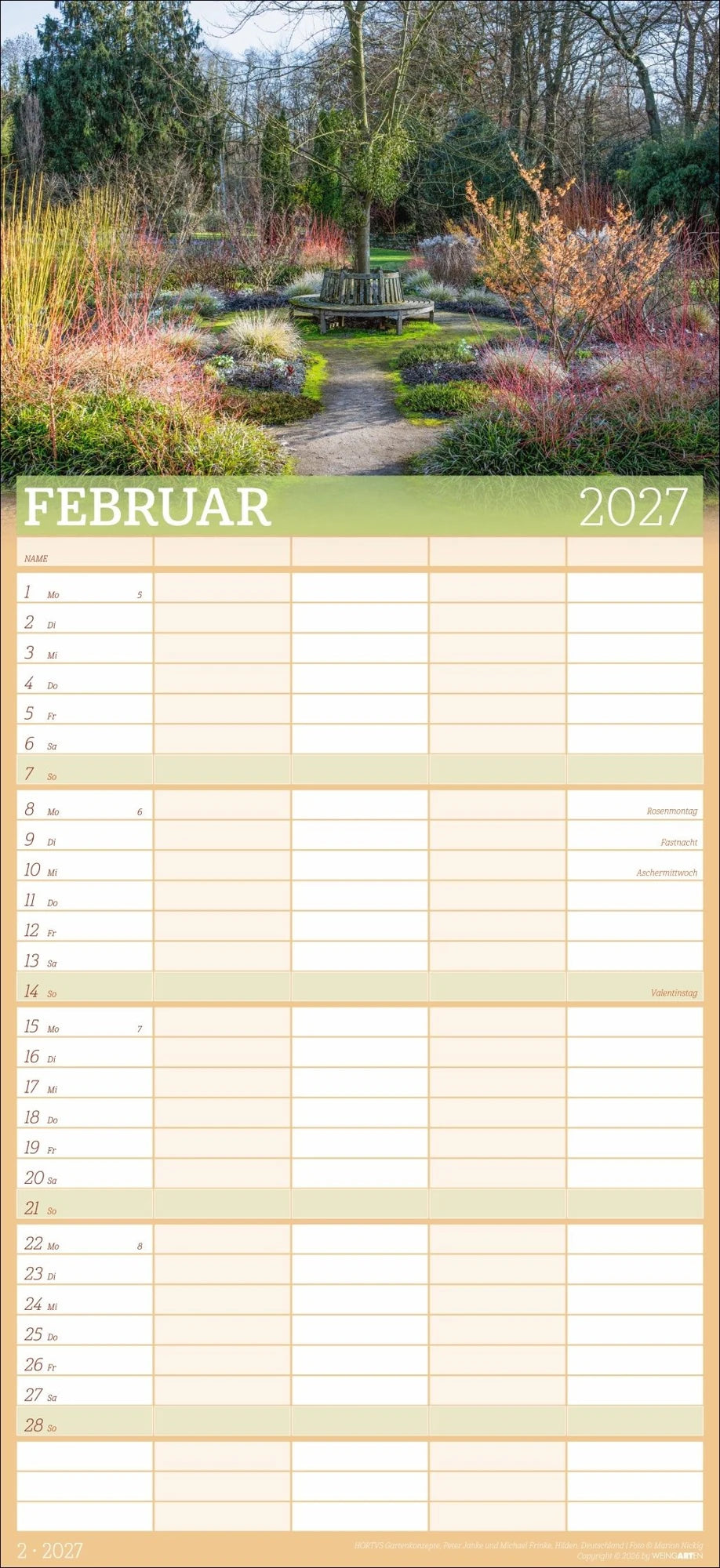 Garten Familienplaner 2027 – Ansicht