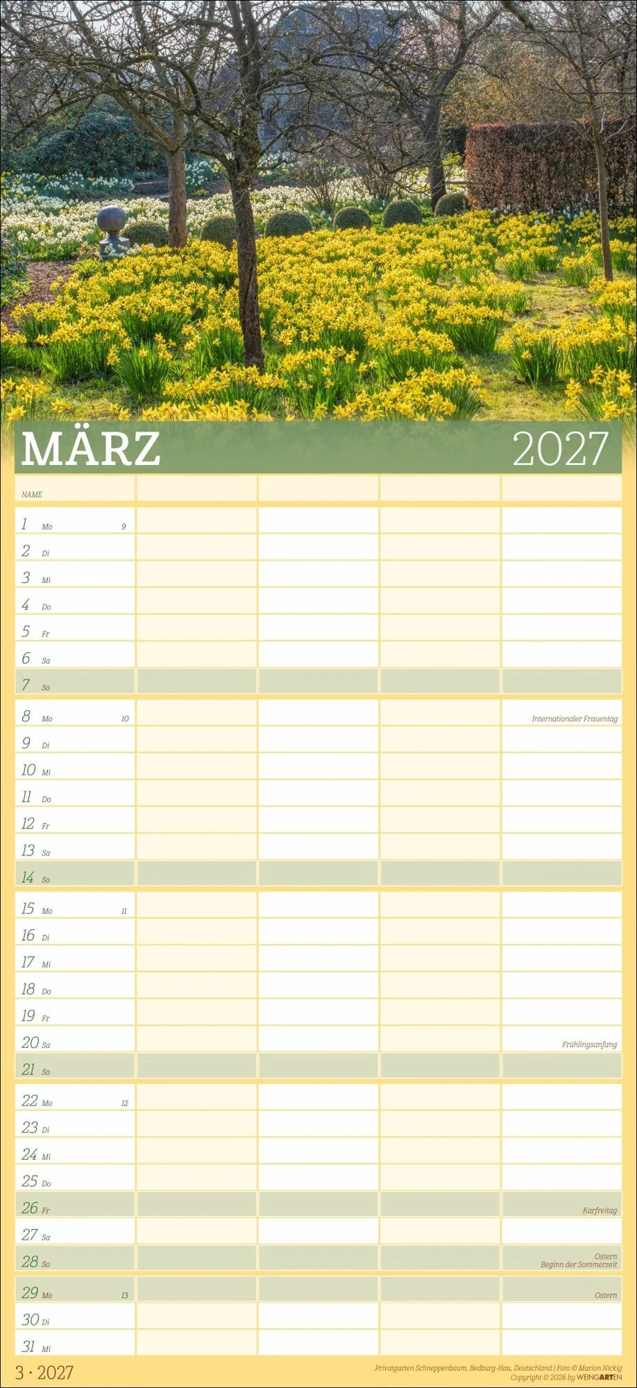 Garten Familienplaner 2027 – Ansicht