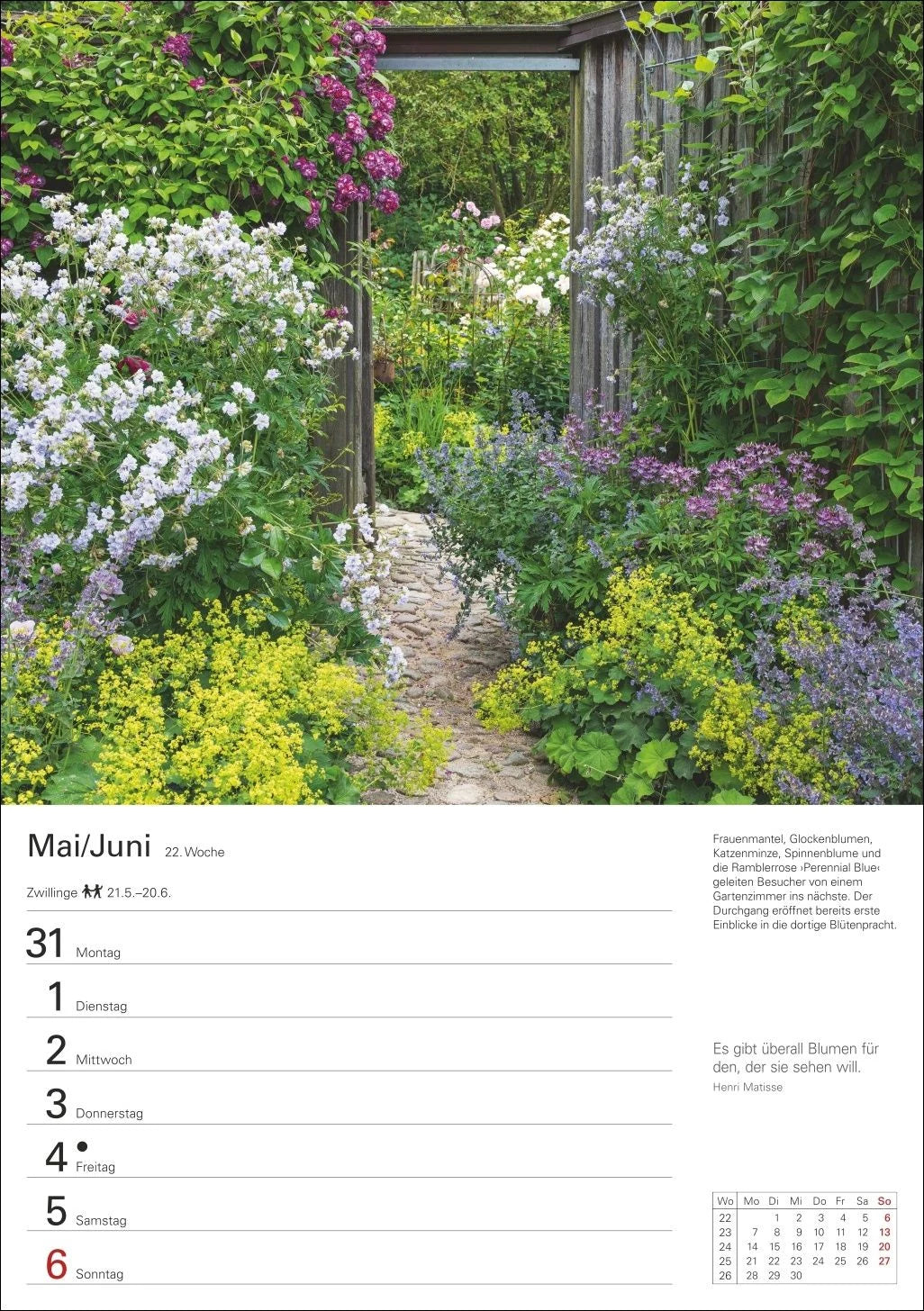 Gartenparadiese Wochenplaner 2027 - 53 faszinierende Fotografien – Ansicht