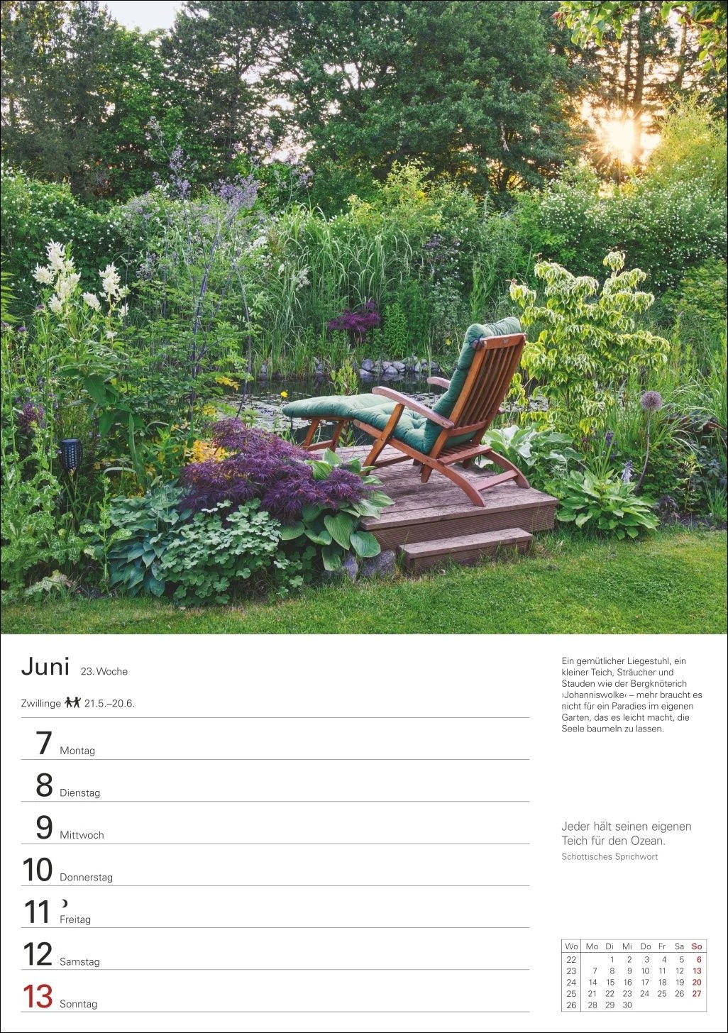 Gartenparadiese Wochenplaner 2027 - 53 faszinierende Fotografien – Ansicht