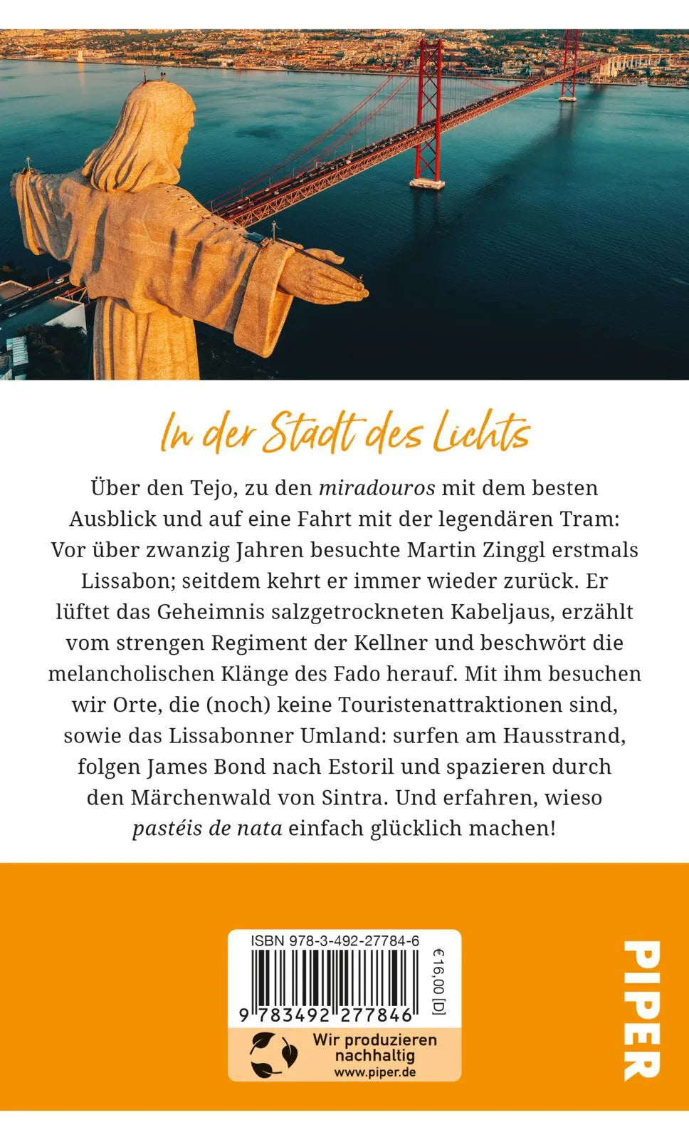 Buchrückseite von 'Gebrauchsanweisung für Lissabon' mit Klappentext - Taschenbuch
