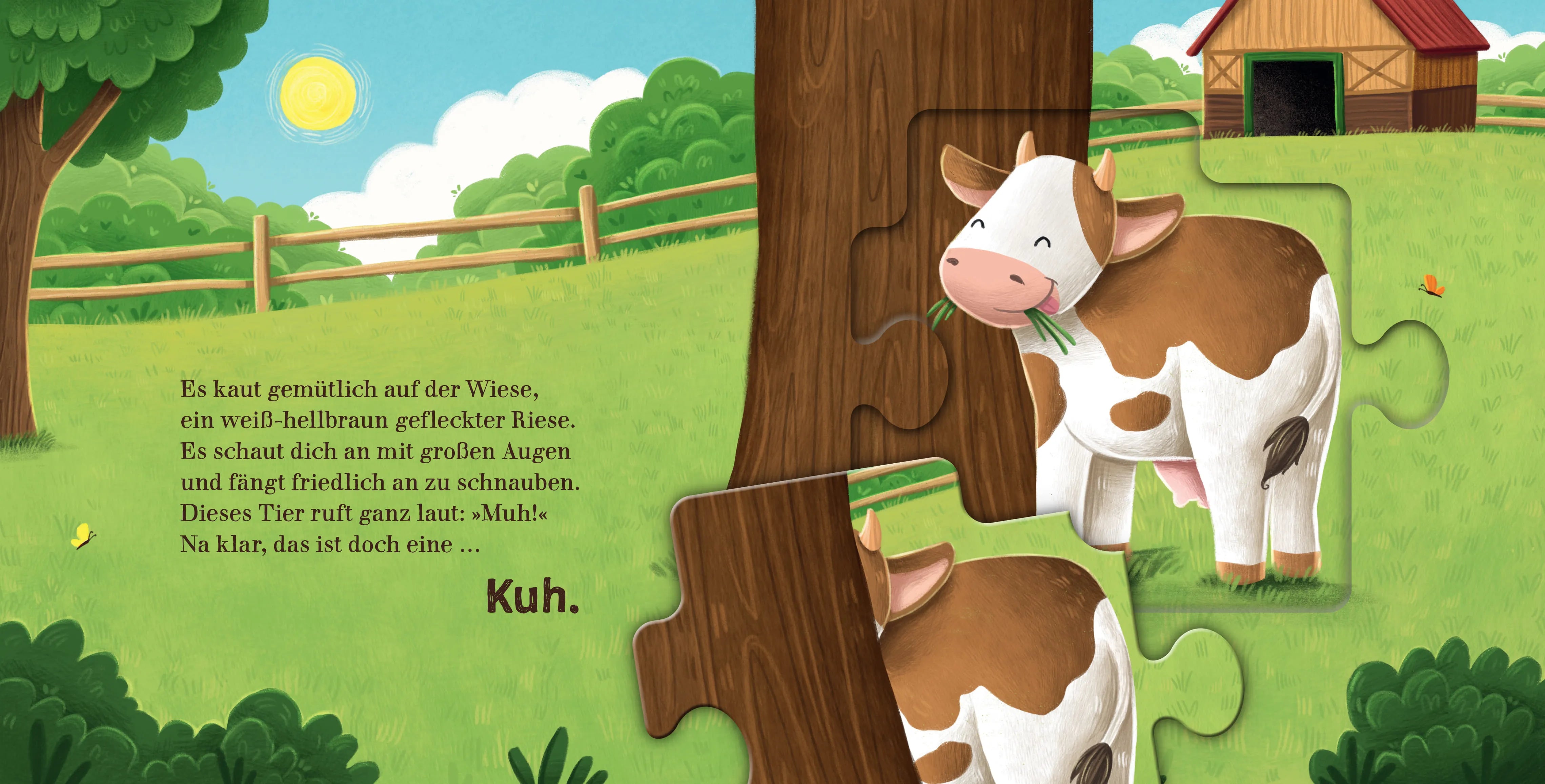Abbildung von 'Nanu, welches Tier versteckt sich hier? Ein Bauernhof-Puzzle-Buch'