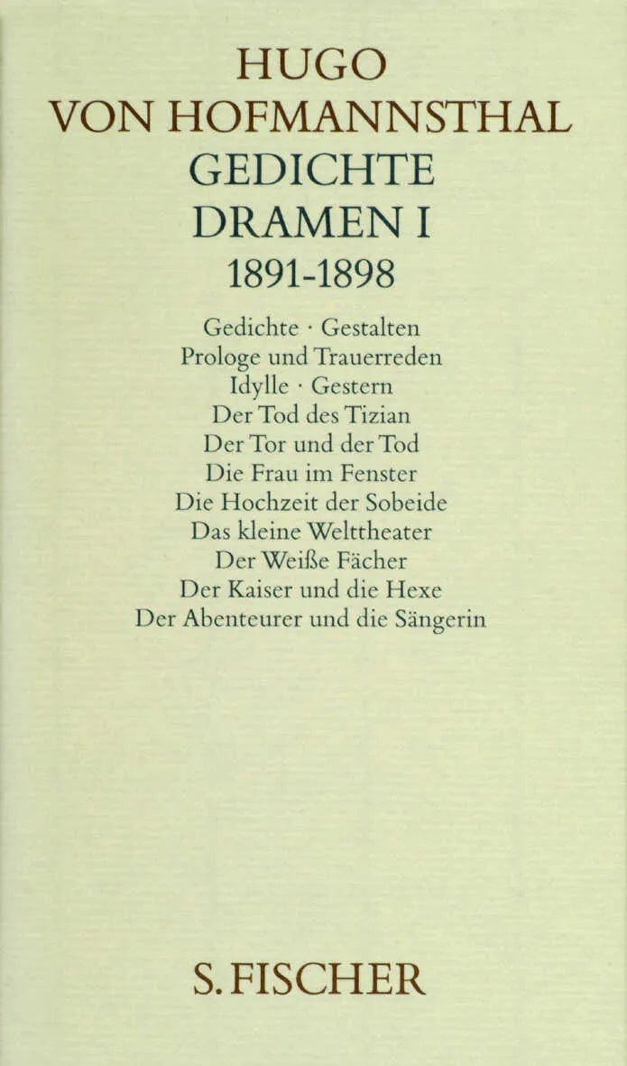 Buchcover von 'Gedichte. Dramen I. 1891-1898' - Gebundene Ausgabe von Hugo von Hofmannsthal