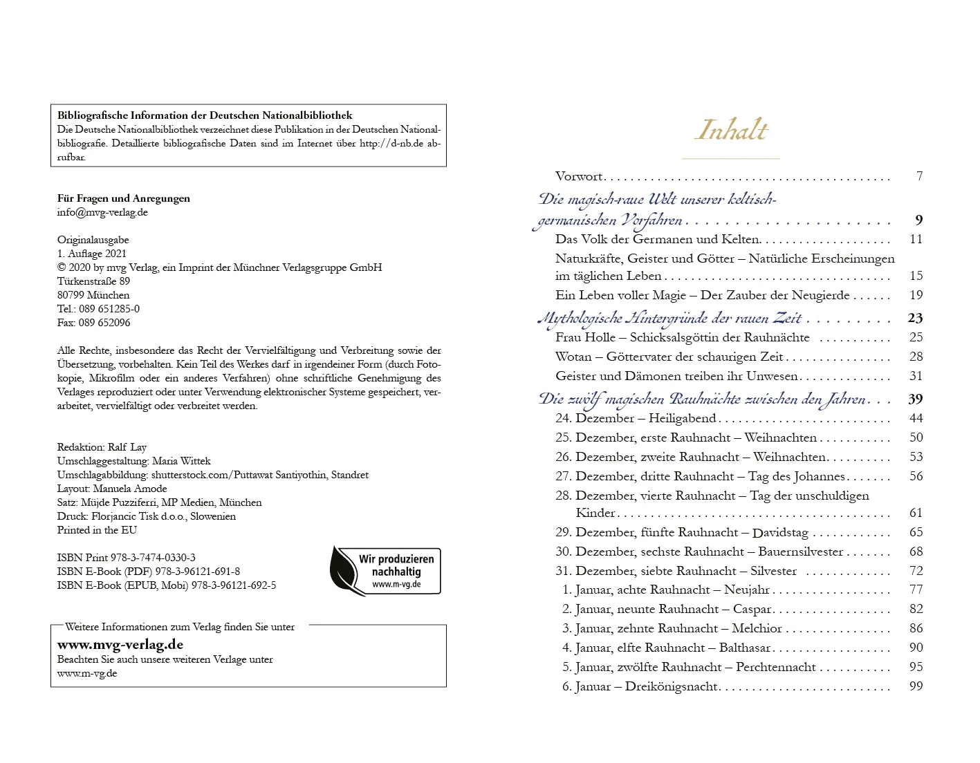 Innenansicht von 'Geheimnisvolle Rauhnächte' - Taschenbuch