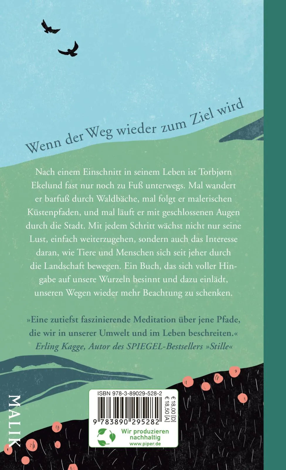 Buchrückseite von 'Gehen' mit Klappentext - Gebundene Ausgabe