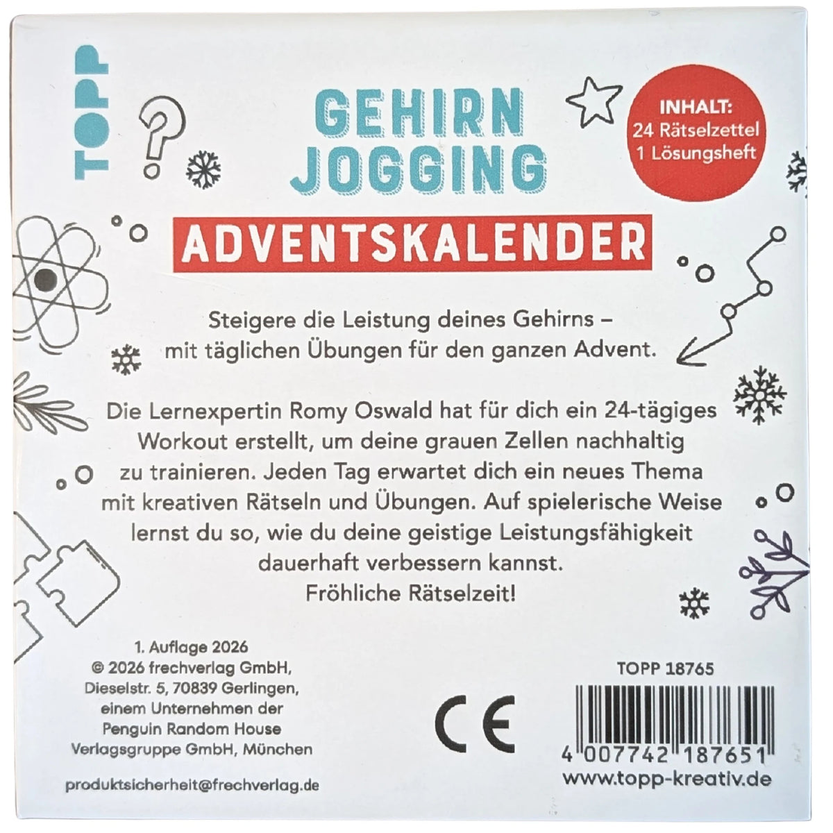 Gehirnjogging – Adventskalender – Ansicht