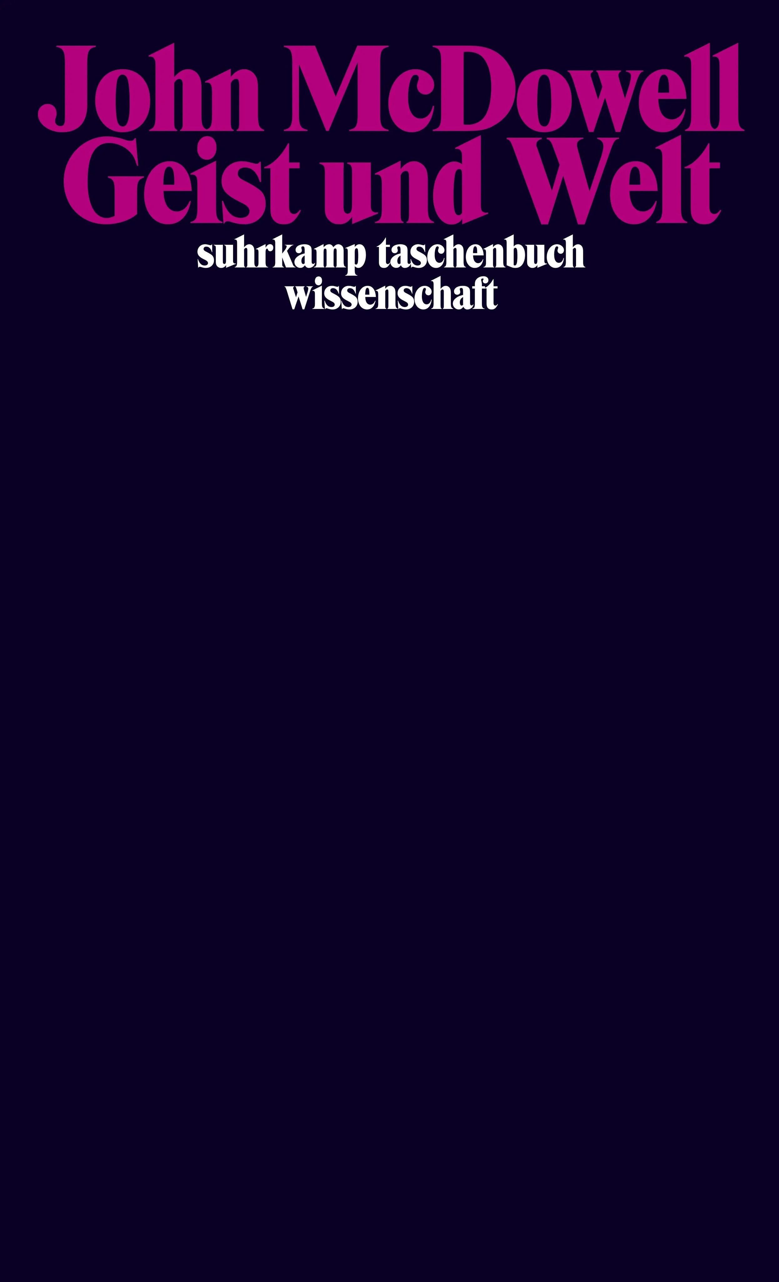 Buchcover von 'Geist und Welt' - Taschenbuch von John McDowell