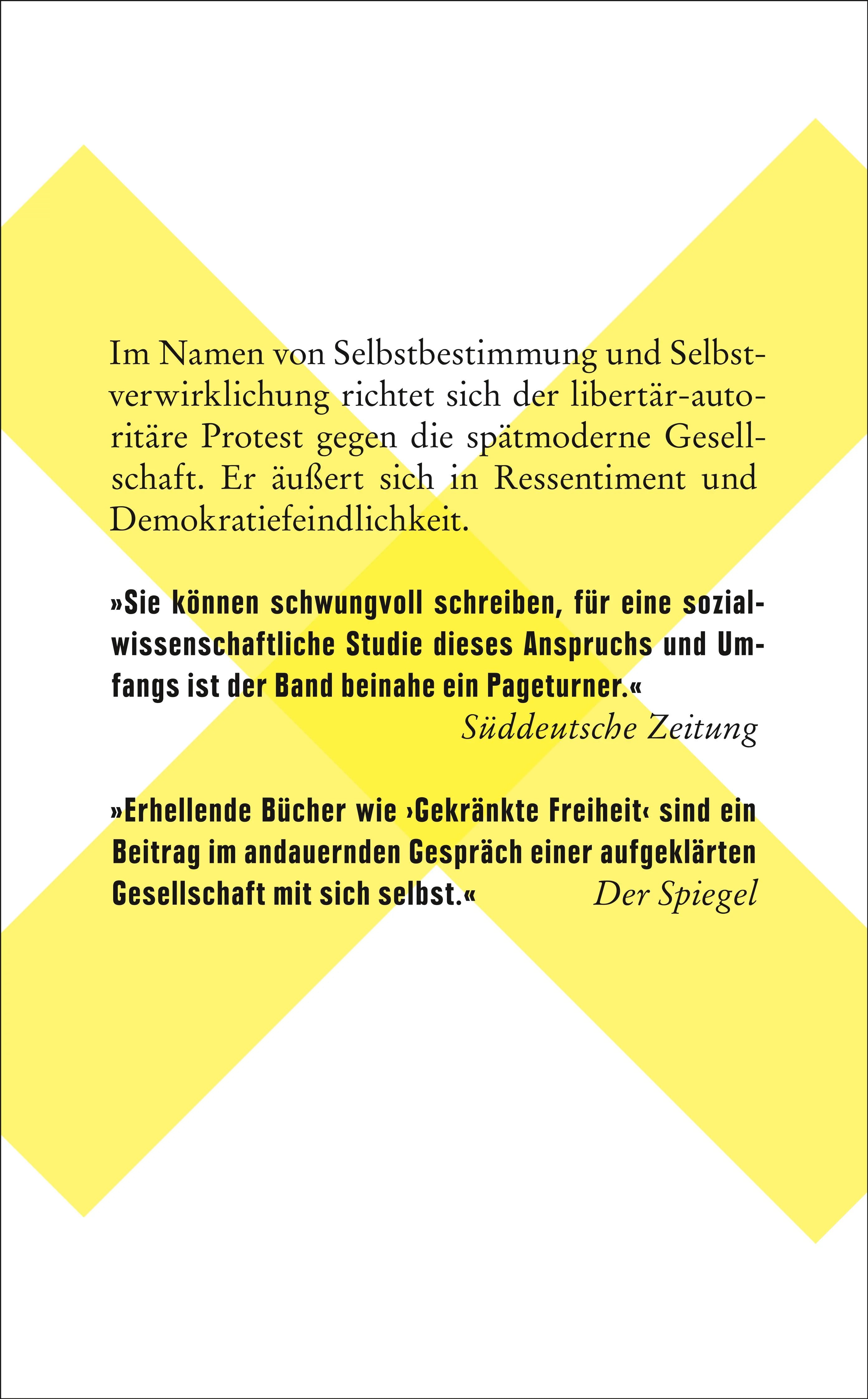 Buchrückseite von 'Gekränkte Freiheit' mit Klappentext - Taschenbuch