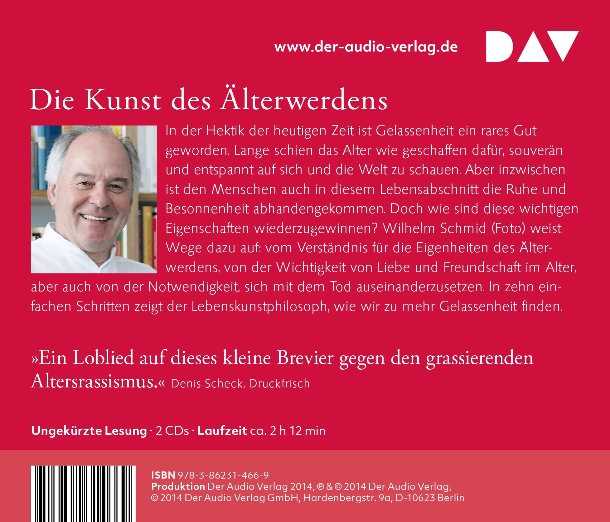 Buchrückseite von 'Gelassenheit. Was wir gewinnen, wenn wir älter werden' mit Klappentext - Hörbuch (CD)