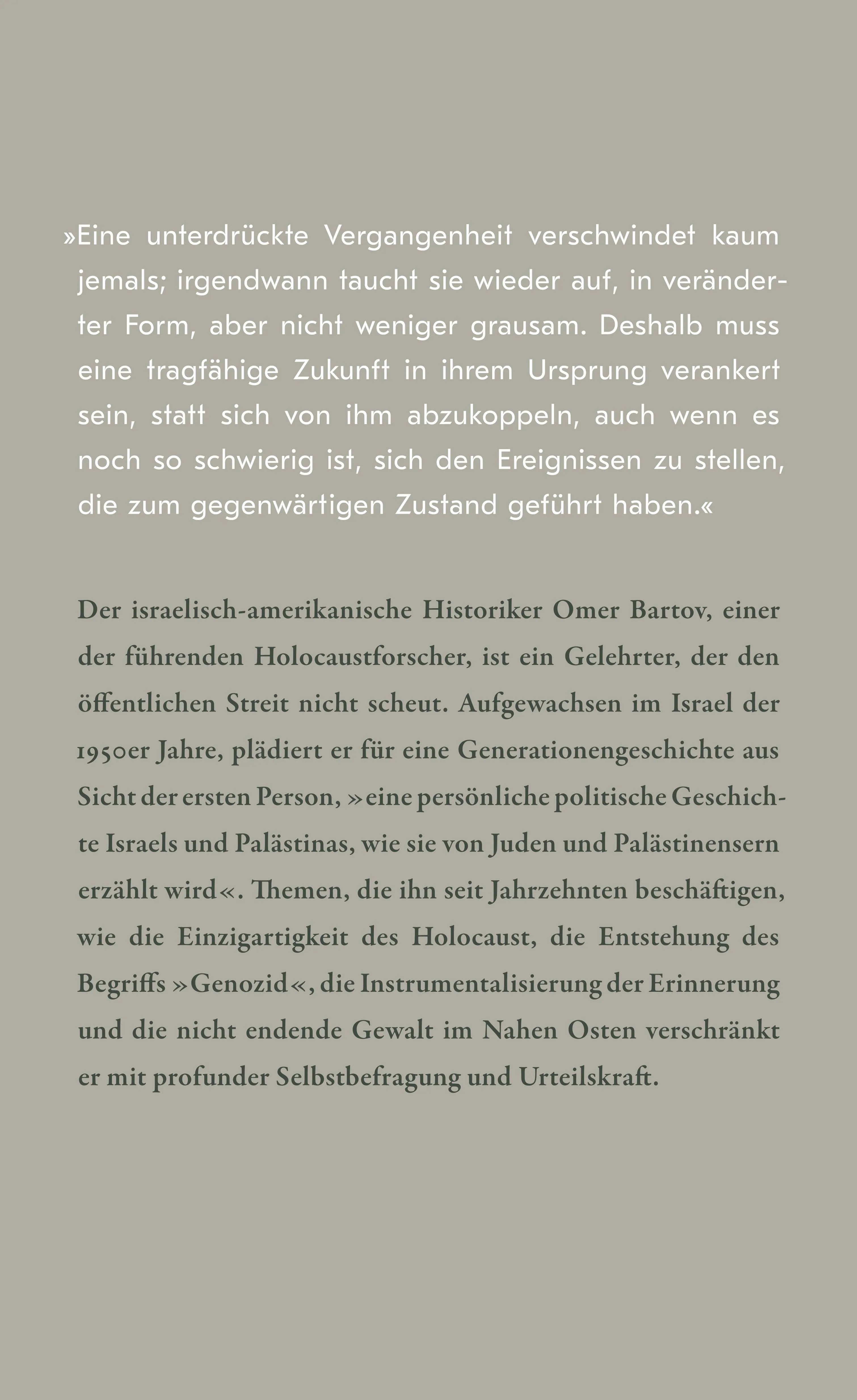 Buchrückseite von 'Genozid, Holocaust und Israel-Palästina' mit Klappentext - Gebundene Ausgabe