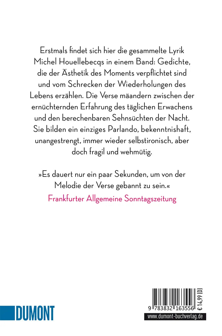 Buchrückseite von 'Gesammelte Gedichte' mit Klappentext - Taschenbuch