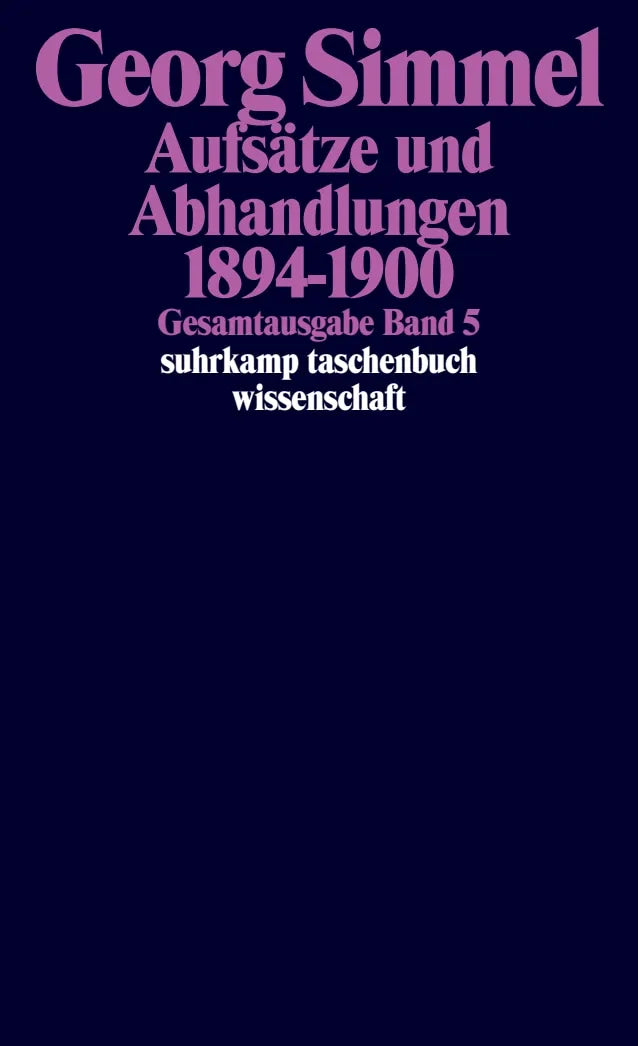 Buchcover von 'Gesamtausgabe in 24 Bänden' - Taschenbuch von Georg Simmel