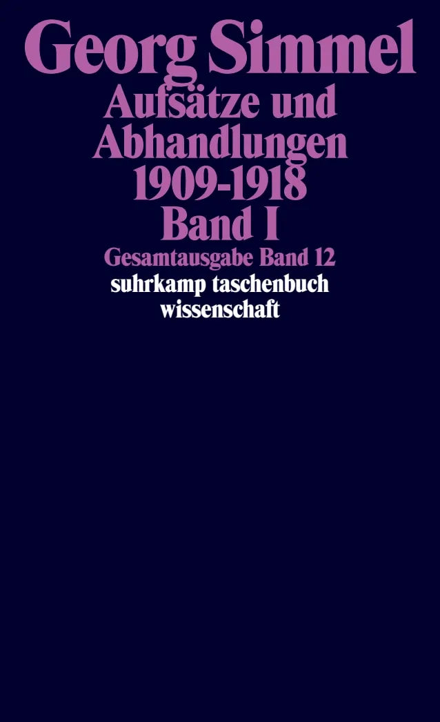Buchcover von 'Gesamtausgabe in 24 Bänden' - Taschenbuch von Georg Simmel
