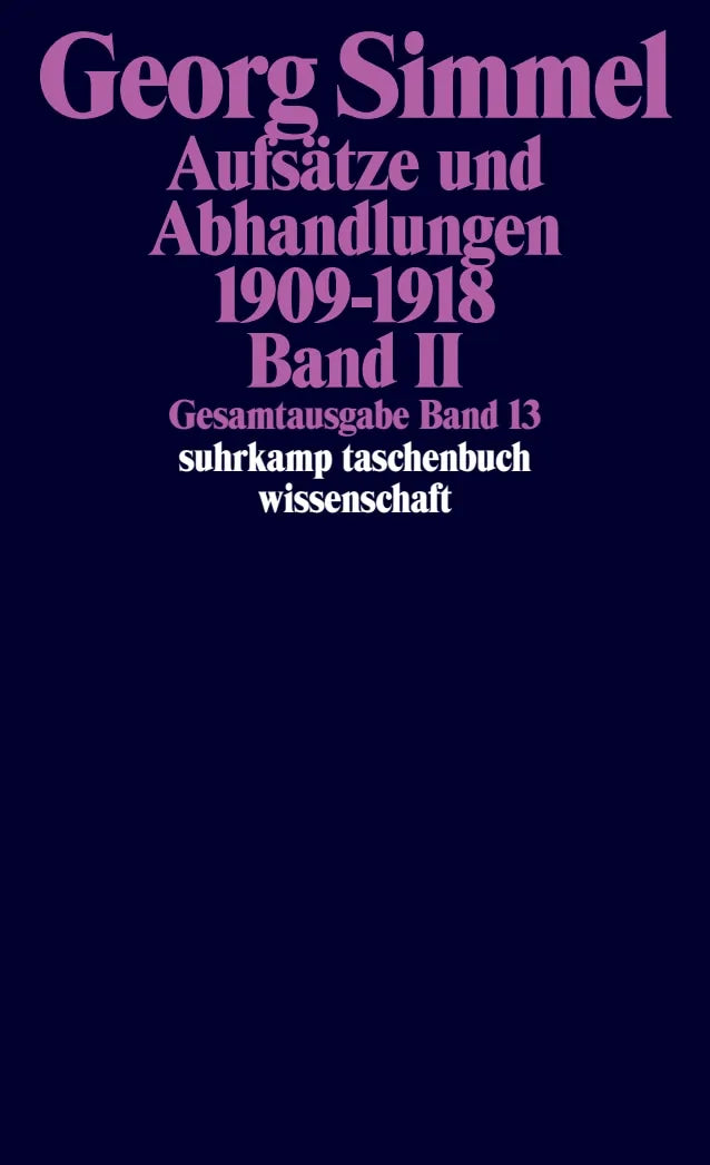 Buchcover von 'Gesamtausgabe in 24 Bänden' - Taschenbuch von Georg Simmel