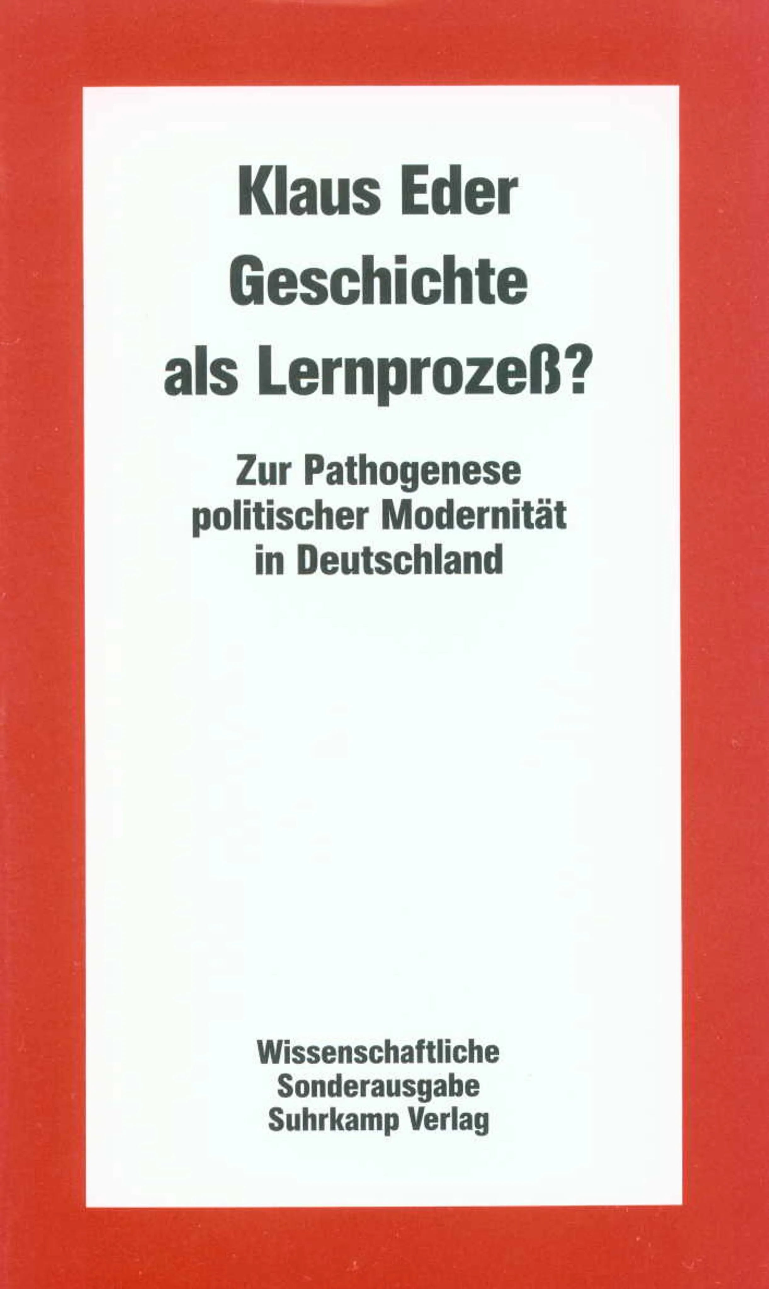 Buchcover von 'Geschichte als Lernprozeß?' - Gebundene Ausgabe von Klaus Eder