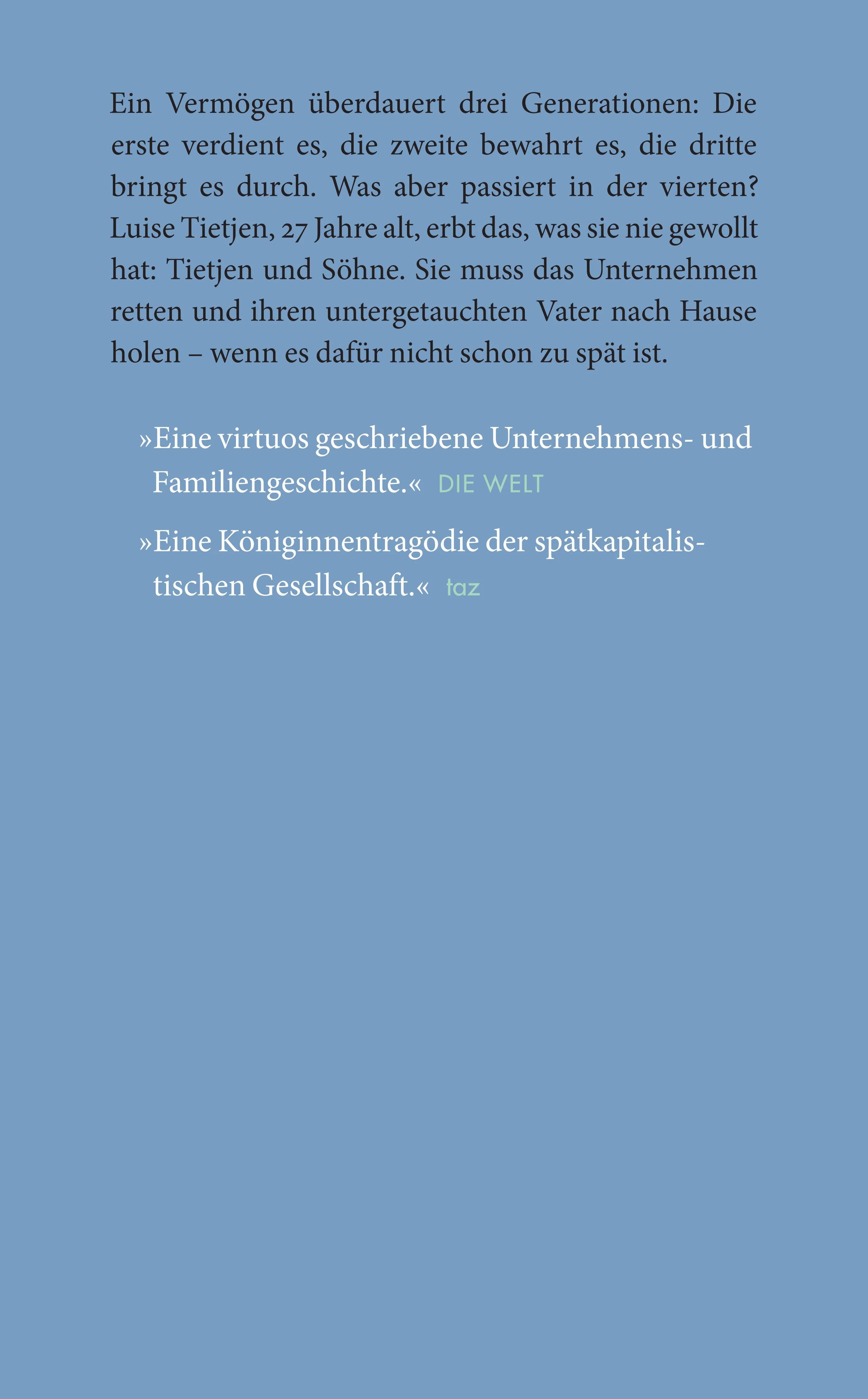 Buchrückseite von 'Gesellschaft mit beschränkter Haftung' mit Klappentext - Taschenbuch