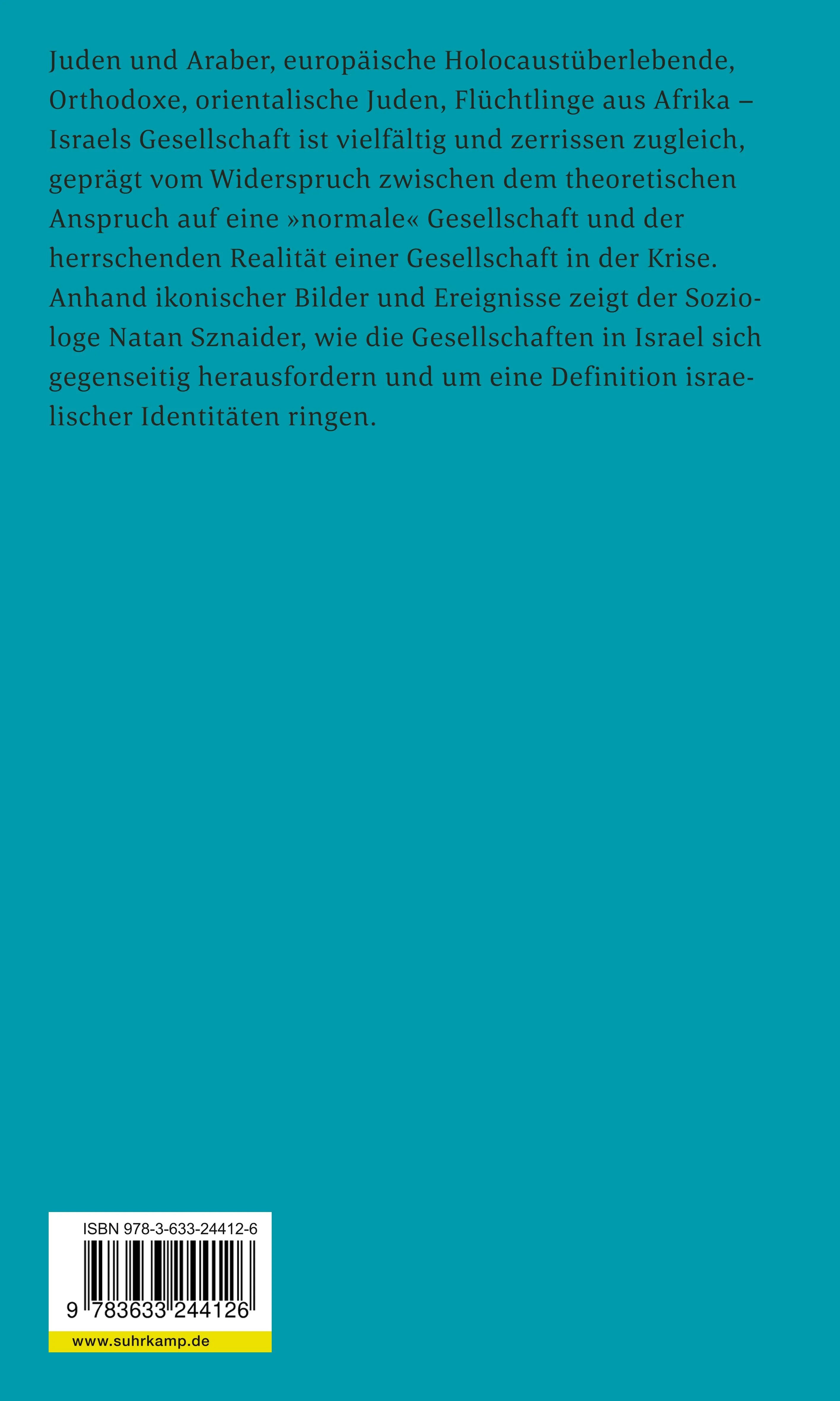 Buchrückseite von 'Gesellschaften in Israel' mit Klappentext - Taschenbuch