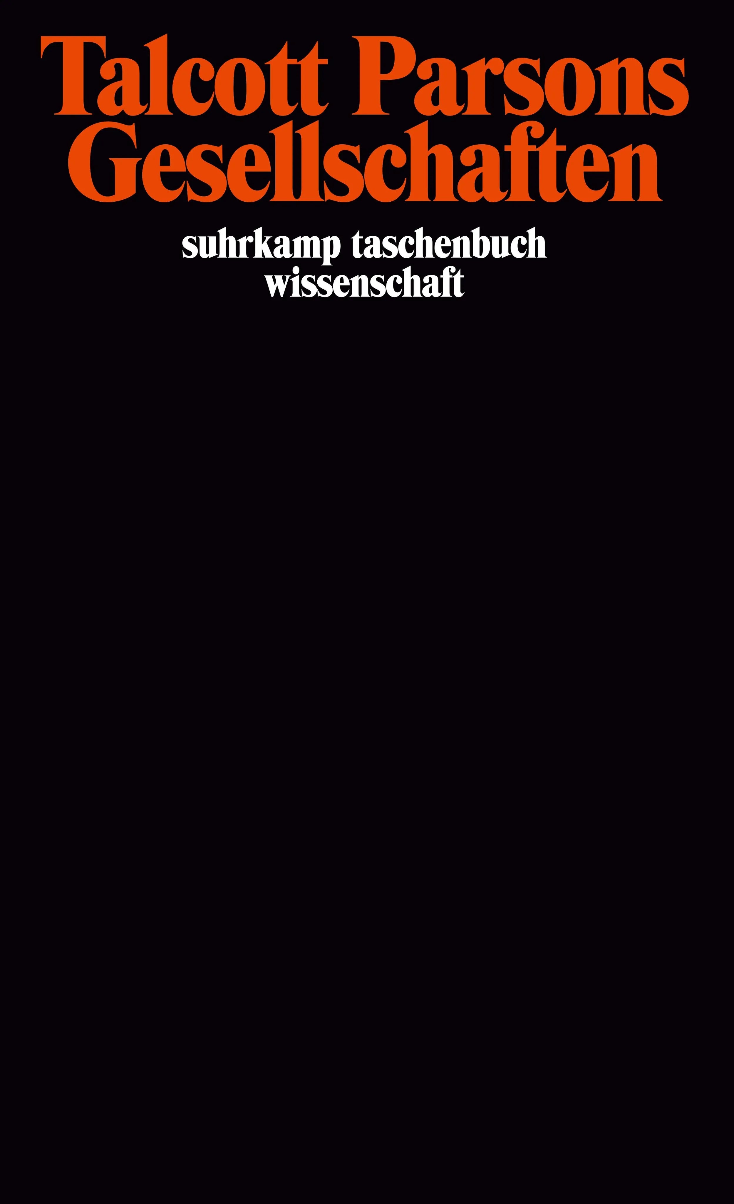 Buchcover von 'Gesellschaften' - Taschenbuch von Talcott Parsons