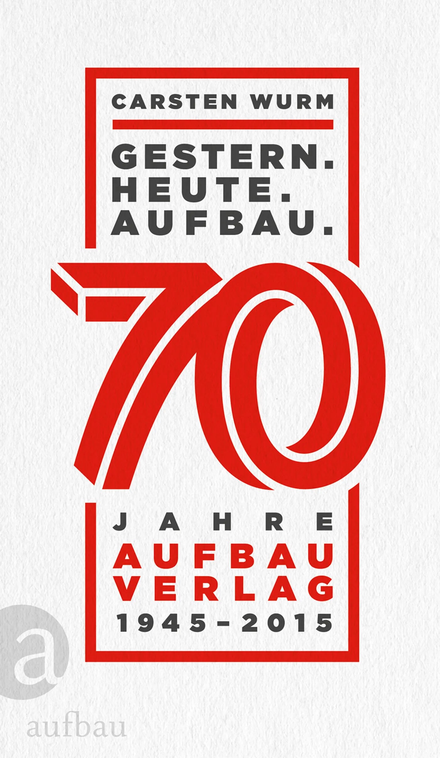 Buchcover von 'Gestern. Heute. Aufbau.' - Gebundene Ausgabe von Carsten Wurm