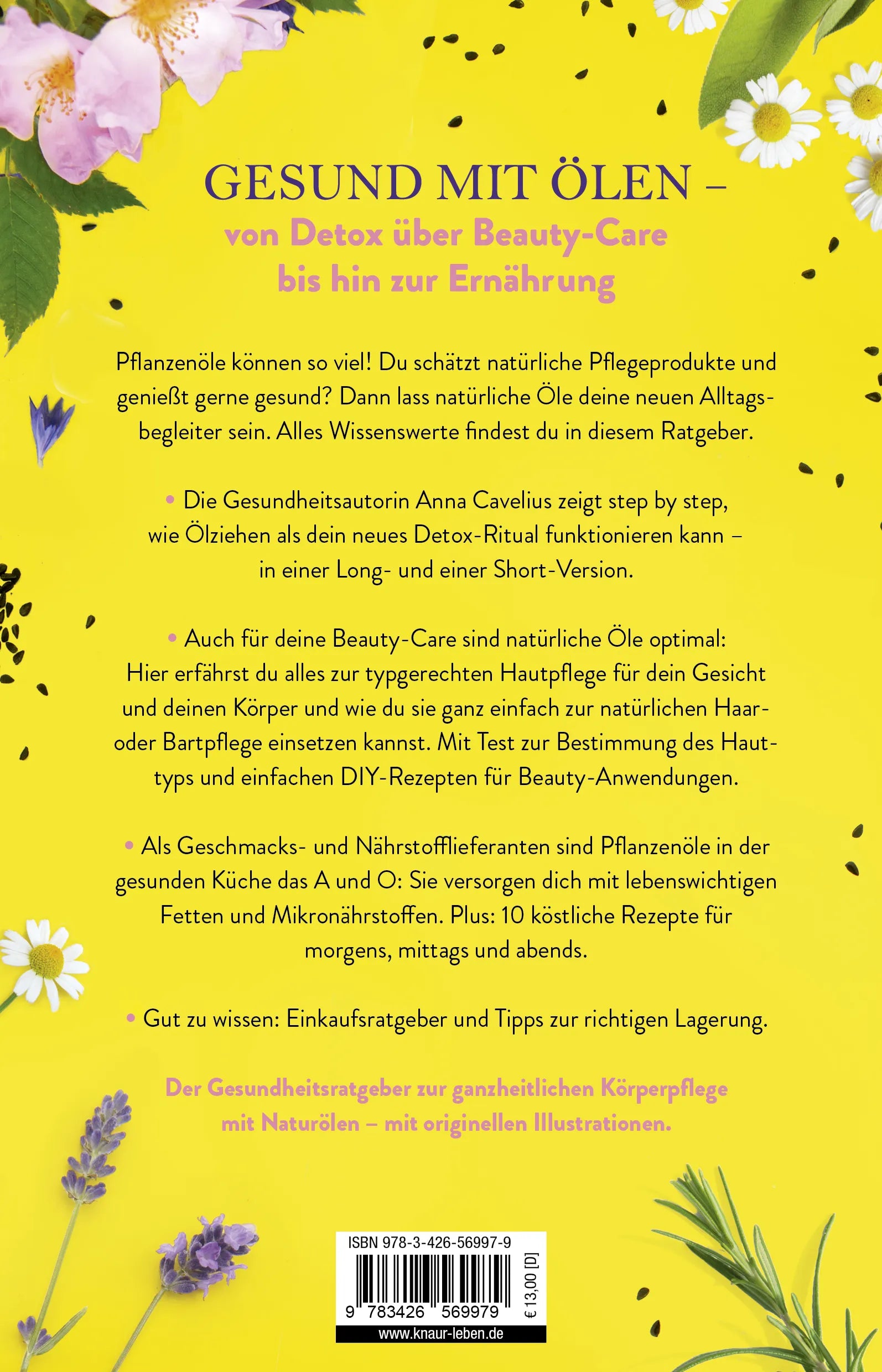 Rückseite: Gesund und schön mit Ölen (Taschenbuch)
