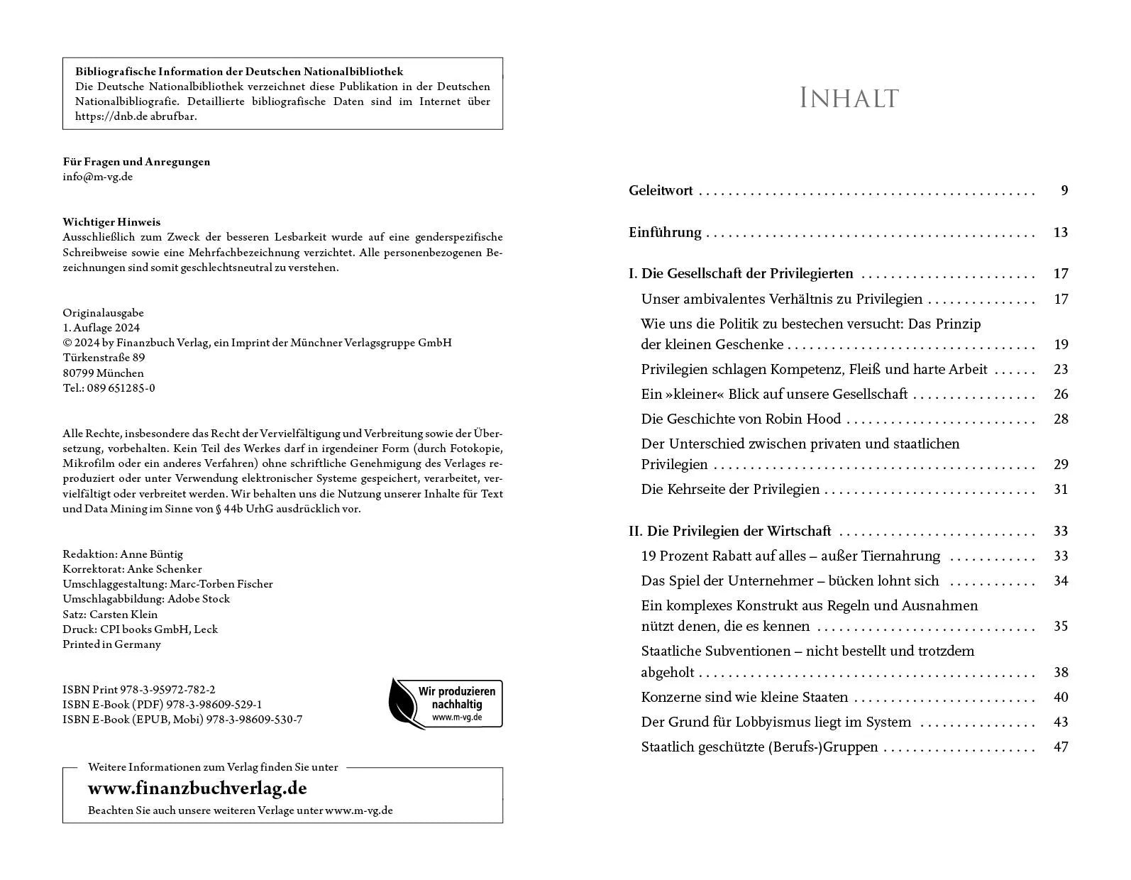 Innenansicht von 'Gier nach Privilegien' - Paperback