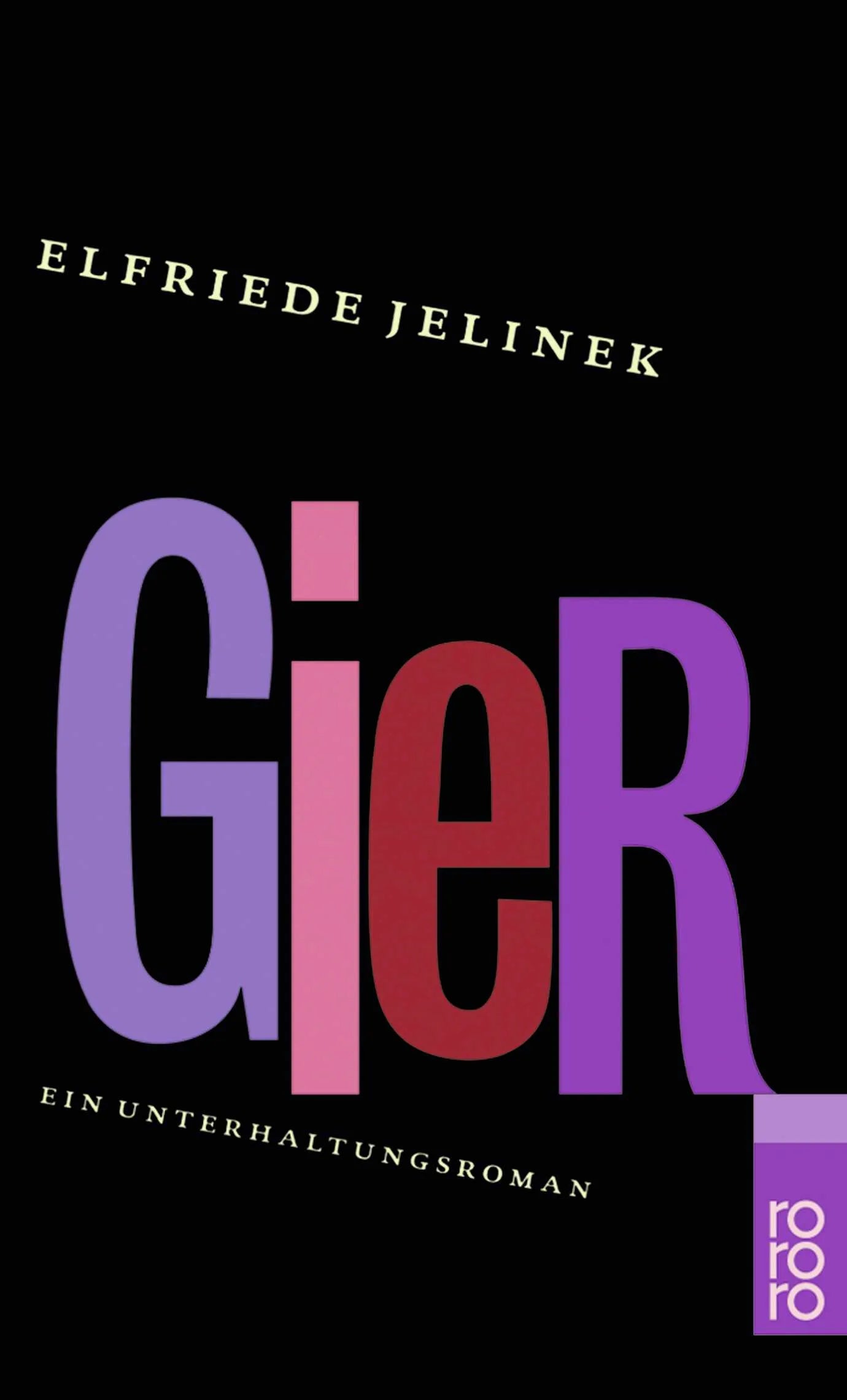 Buchcover von 'Gier' - Taschenbuch von Elfriede Jelinek