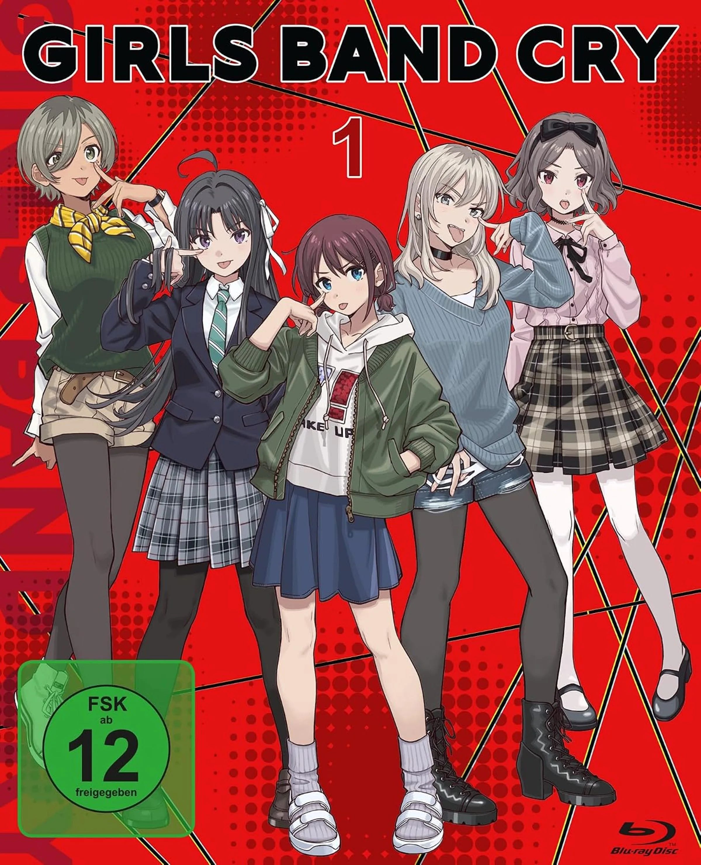 Blu-ray-Cover: Girls Band Cry - Staffel 1 - Vol.1. Regie: Kazuo Sakai