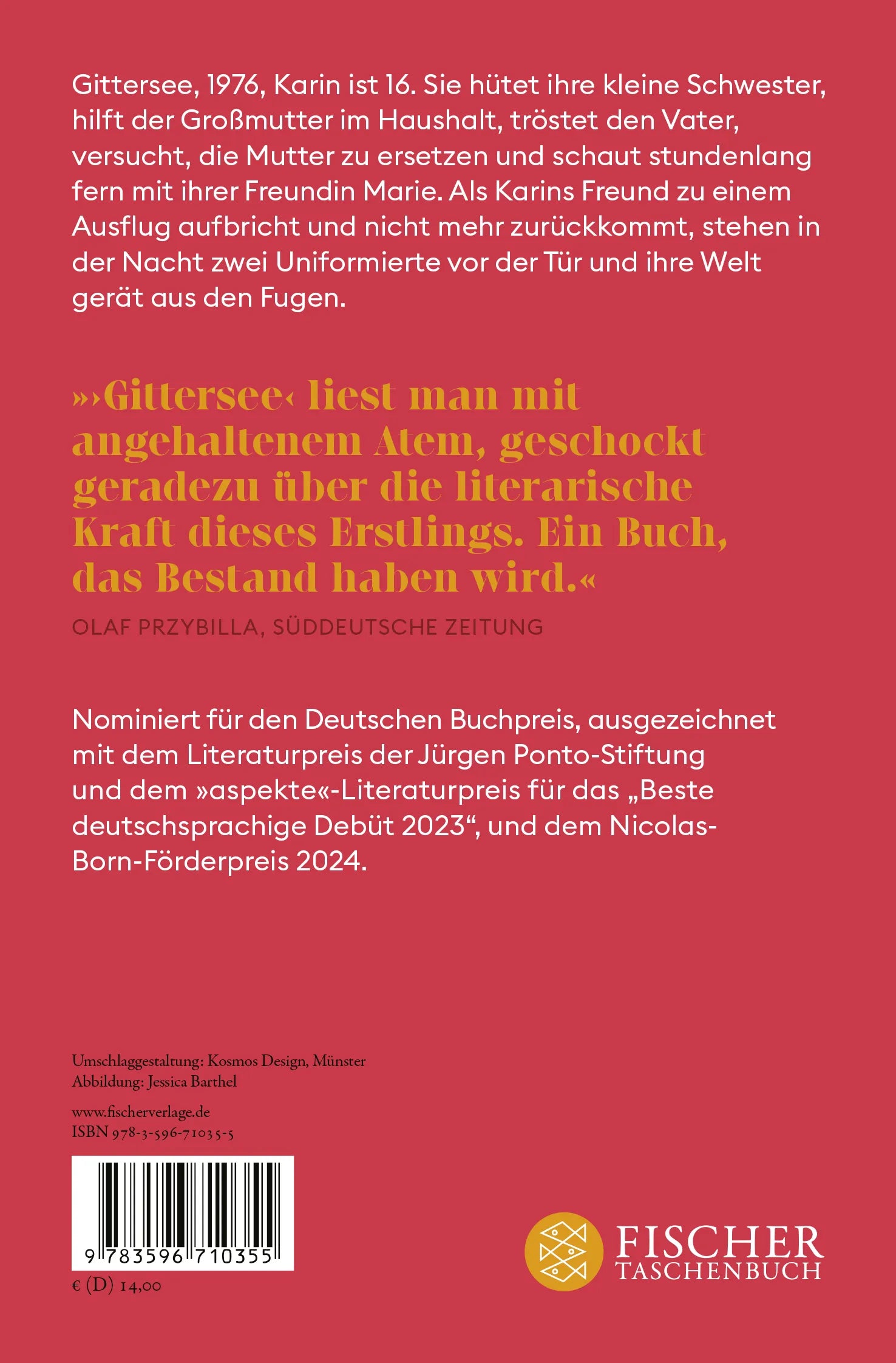 Buchrückseite von 'Gittersee' mit Klappentext - Taschenbuch