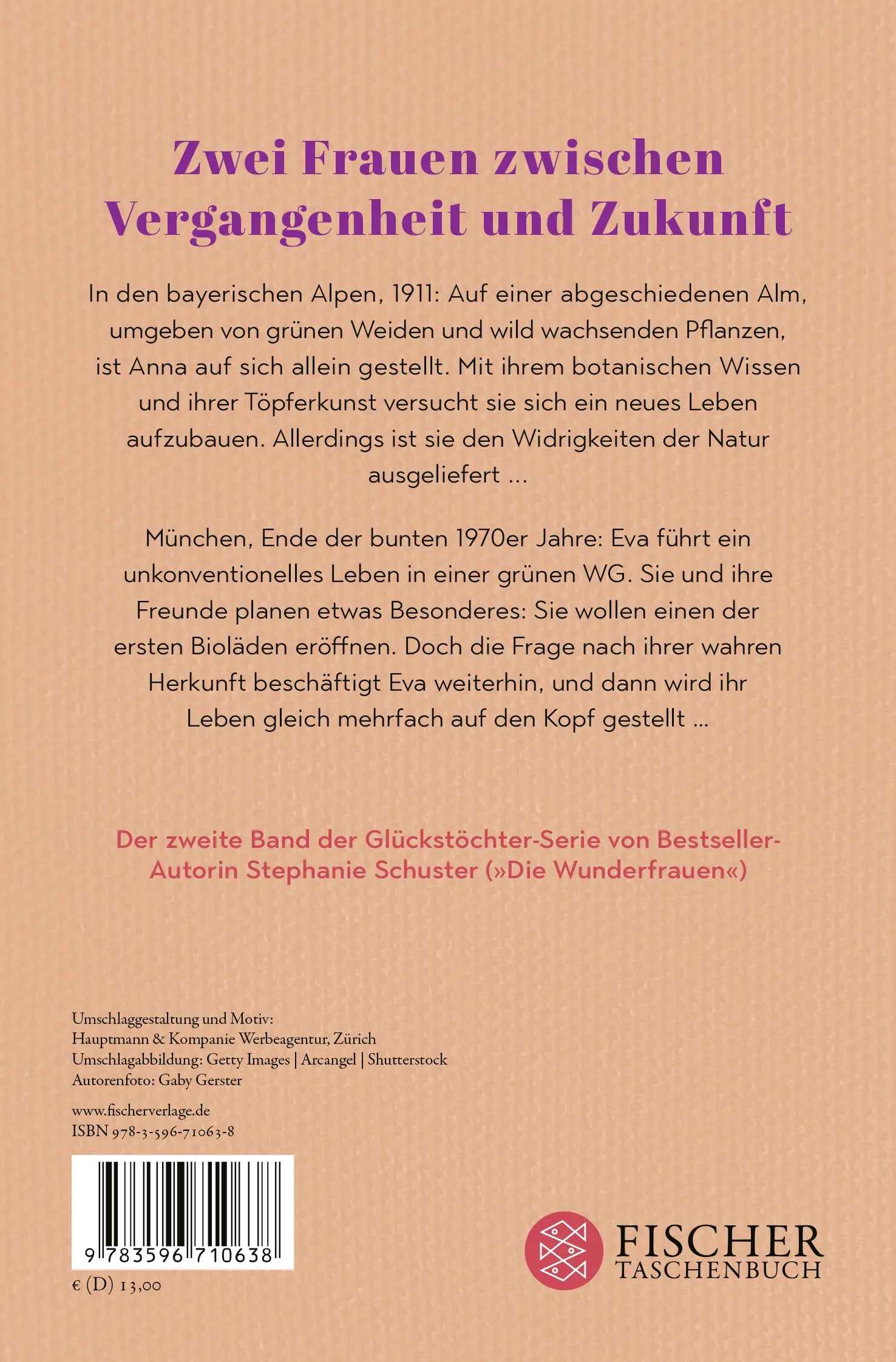 Buchrückseite von 'Glückstöchter - Einfach lieben' mit Klappentext - Taschenbuch