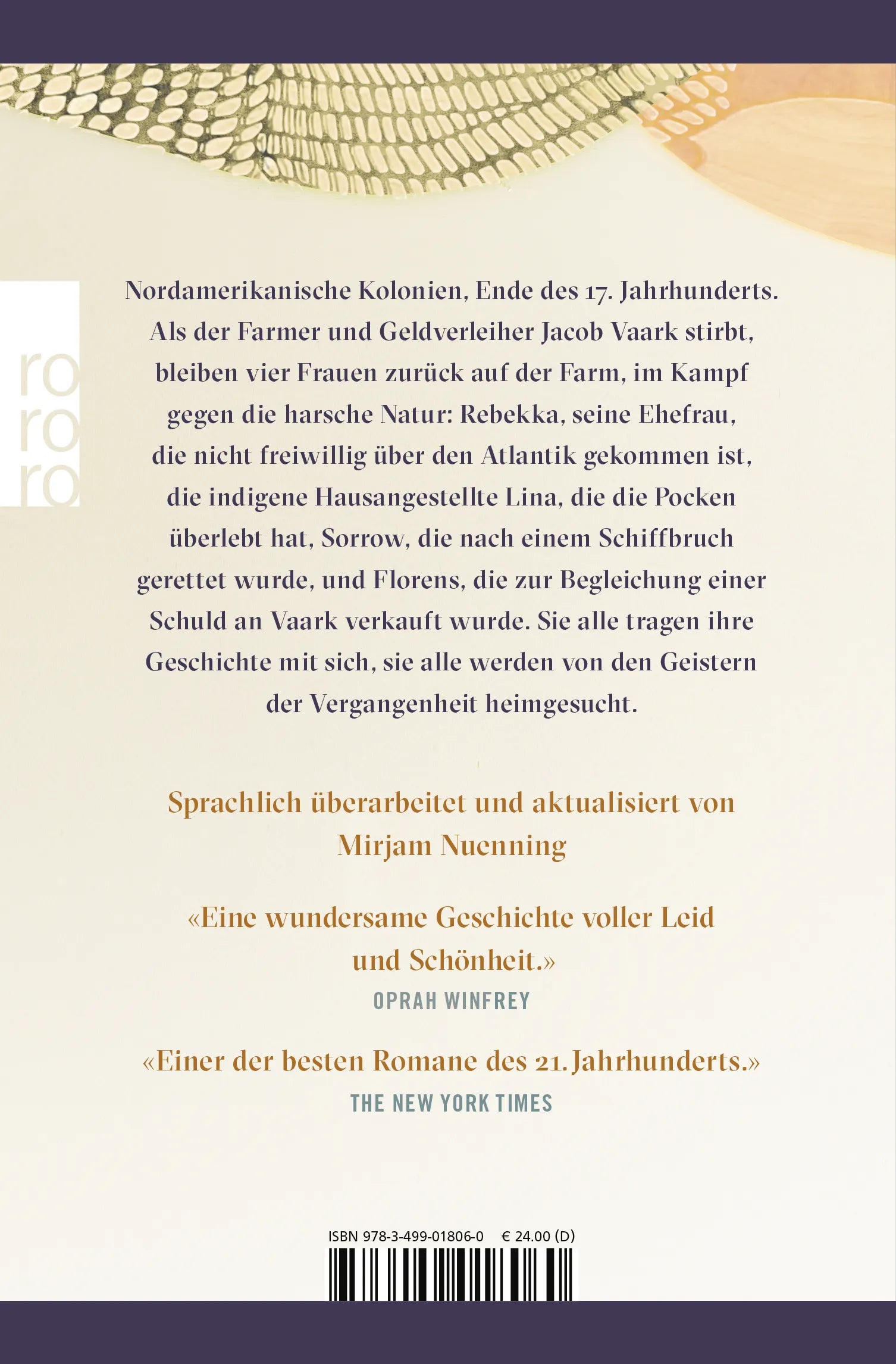 Buchrückseite von 'Gnade' mit Klappentext - Gebundene Ausgabe