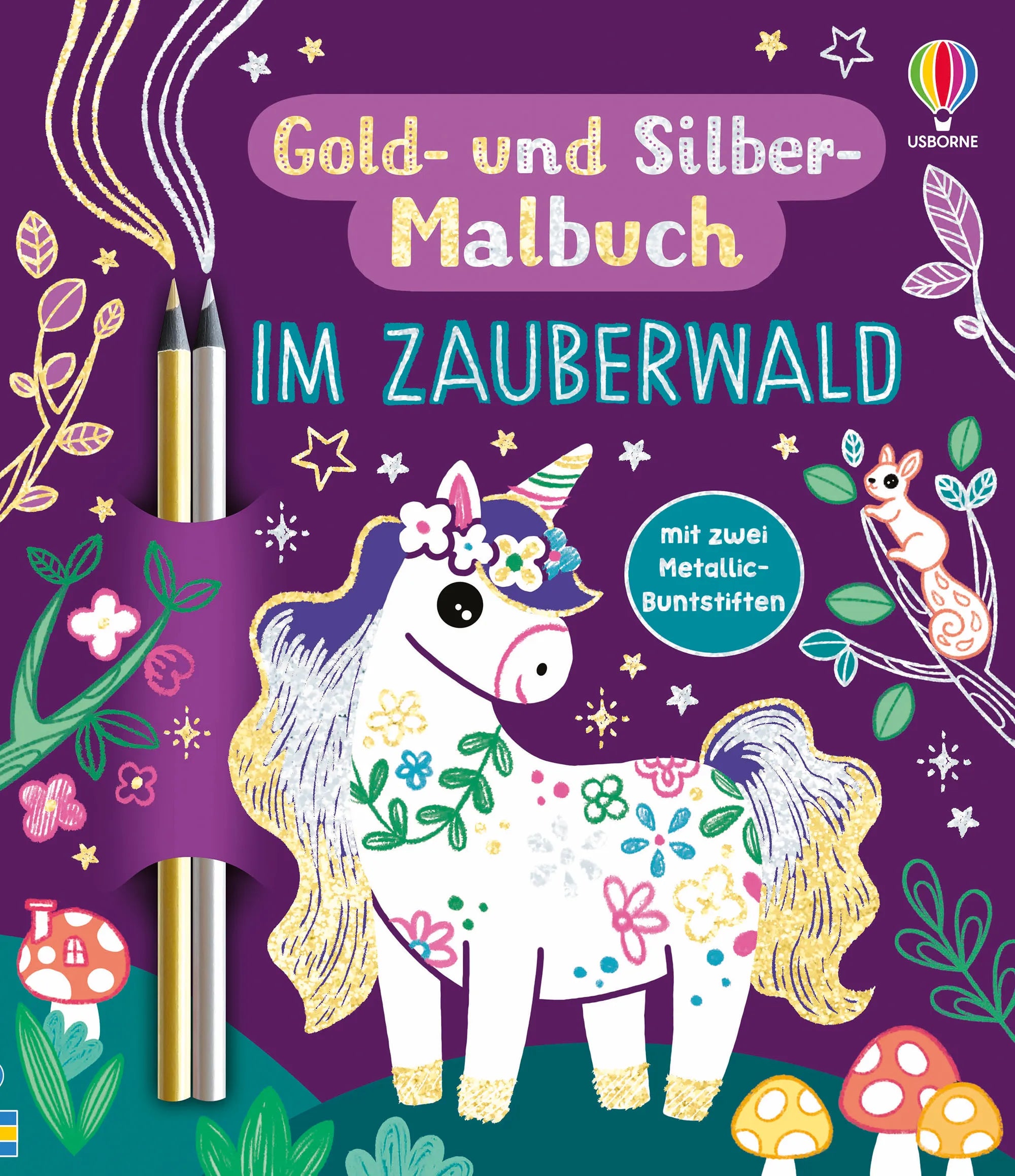 Cover: Gold- und Silber-Malbuch: Im Zauberwald (Taschenbuch) von Rosie Dickins