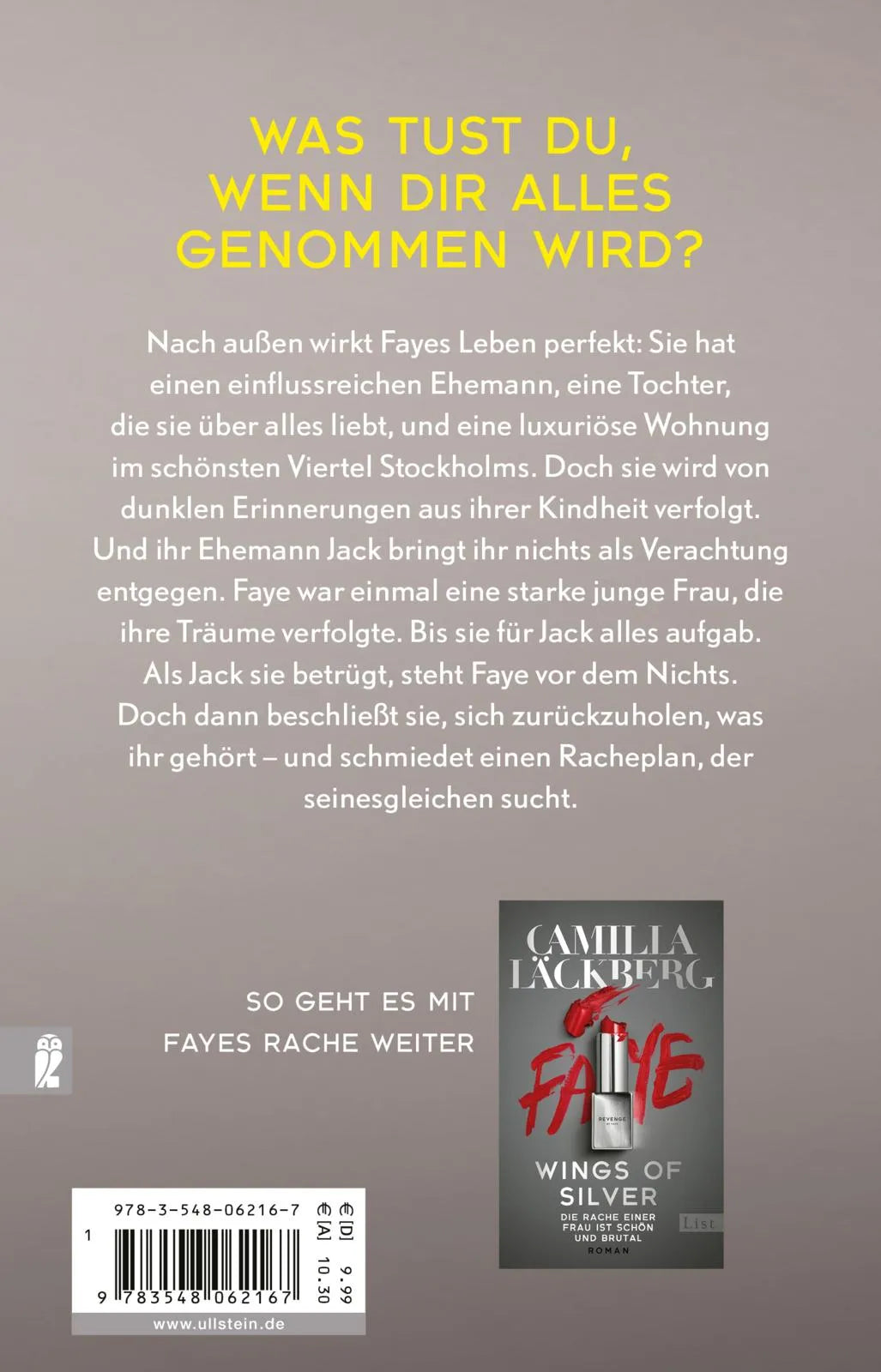 Buchrückseite von 'Golden Cage. Die Rache einer Frau ist schön und brutal' mit Klappentext - Taschenbuch