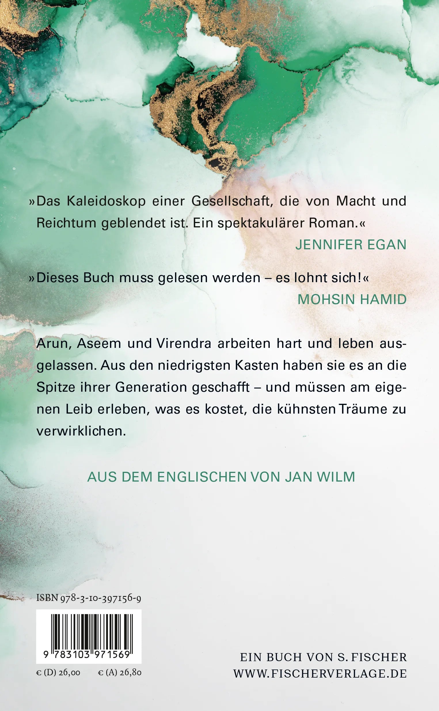 Buchrückseite von 'Goldschakal' mit Klappentext - Gebundene Ausgabe