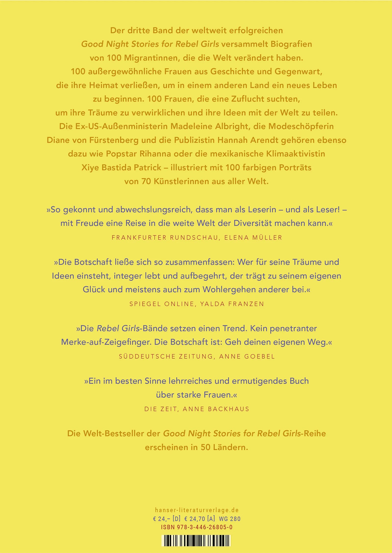 Elena Favilli - Good Night Stories for Rebel Girls - 100 Migrantinnen, die die Welt verändern