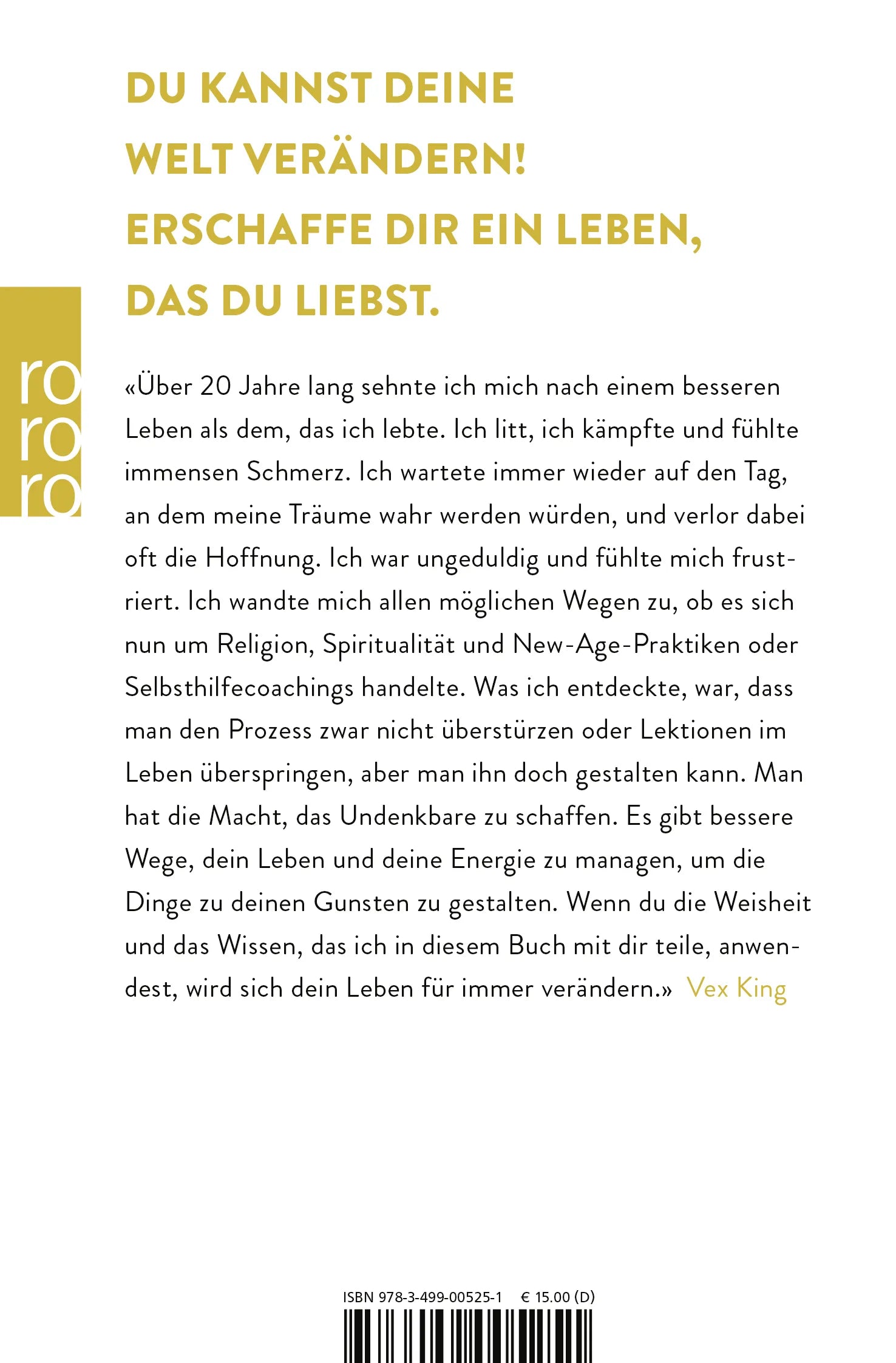 Buchrückseite von 'Good Vibes, Good Life' mit Klappentext - Taschenbuch