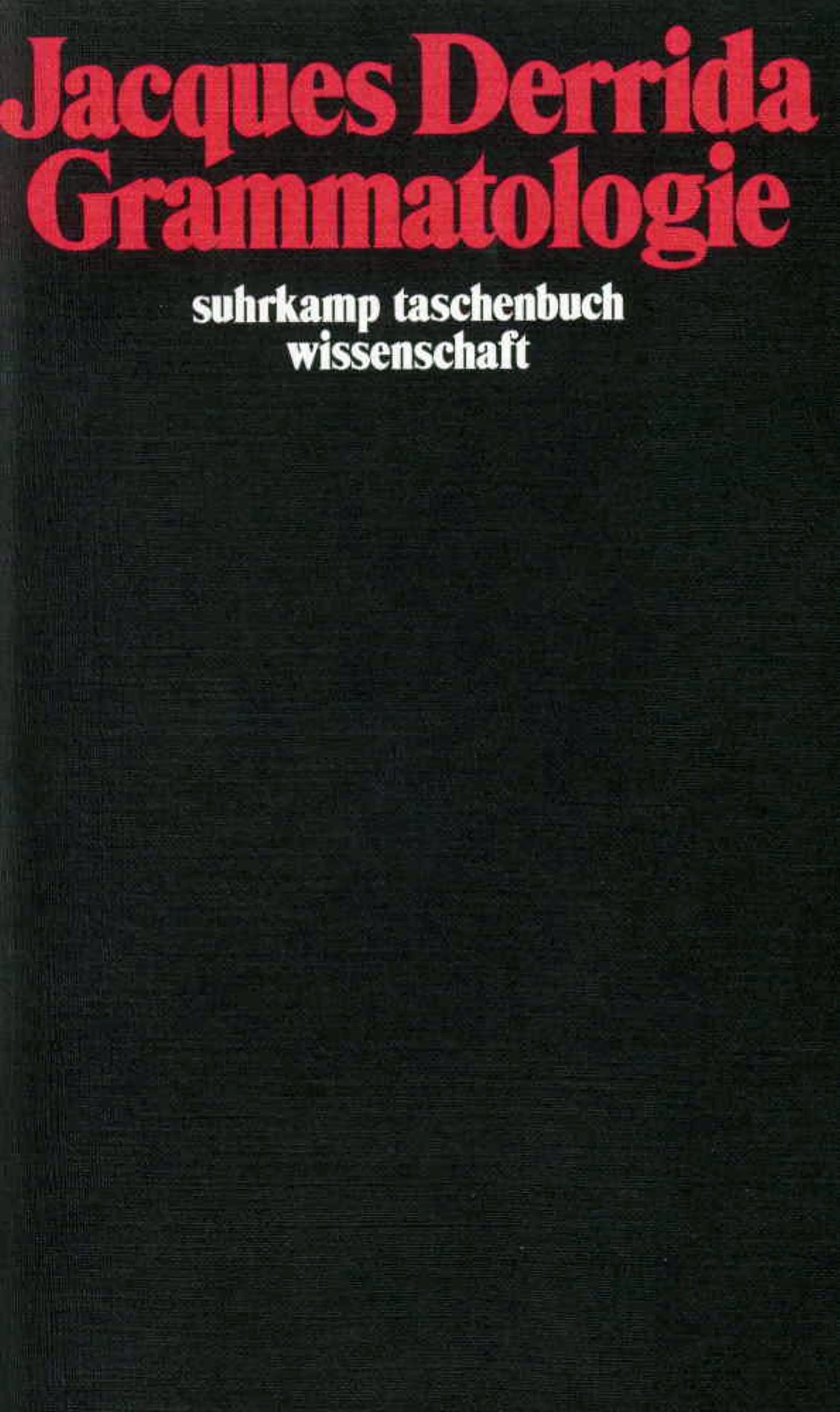 Buchcover von 'Grammatologie' - Taschenbuch von Jacques Derrida